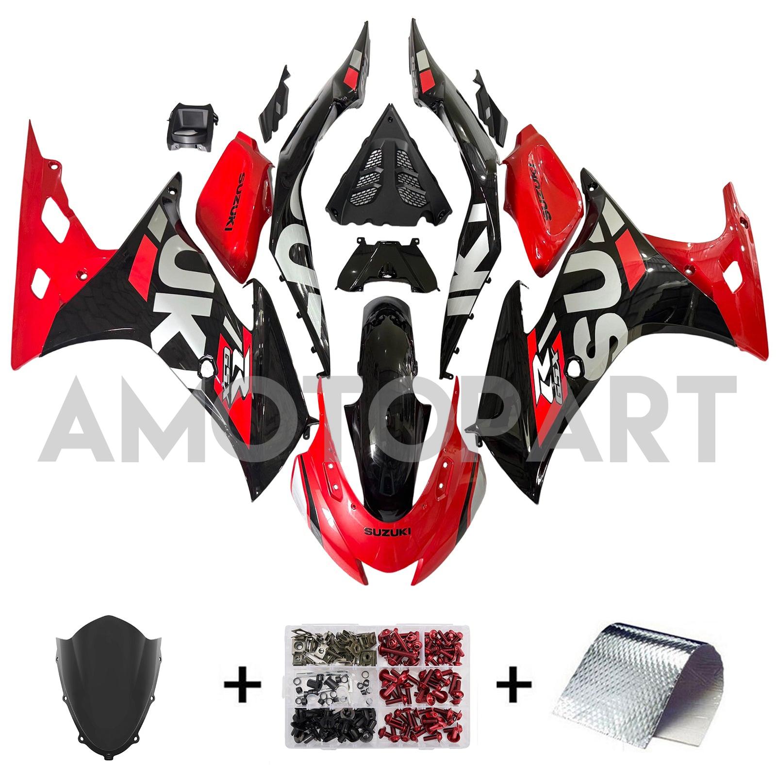 AMOTOPART 2017-2024 Suzuki GSX-R125 Kit de carénage noir rouge glossy (adapté uniquement à la version américaine)
