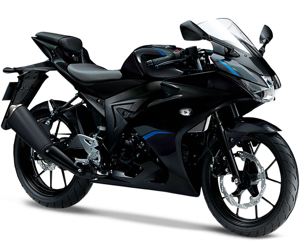 Amotopart 2017-2024 Suzuki GSX-R125 Kit de carénage bleu foncé noir (uniquement pour la version américaine)