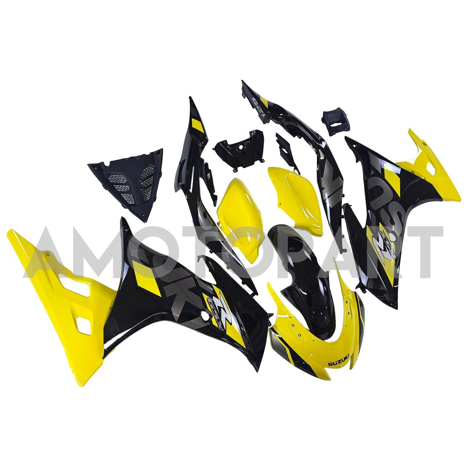 Amotopart 17–24 Suzuki GSX-R125 Schwarz Gelb Verkleidungsset (nur für die US-Version geeignet)