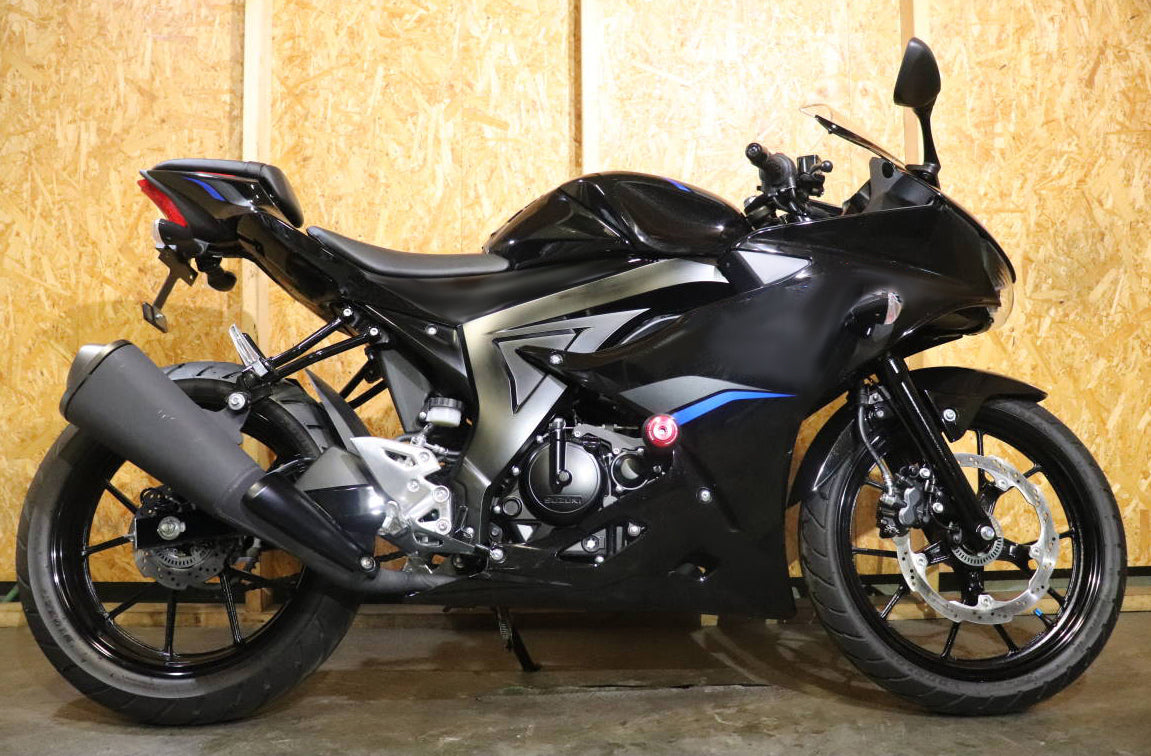 Amotopart 2017-2024 スズキ GSX-R125 ブラック スライバー ブルー フェアリングキット (米国バージョンにのみ適合)