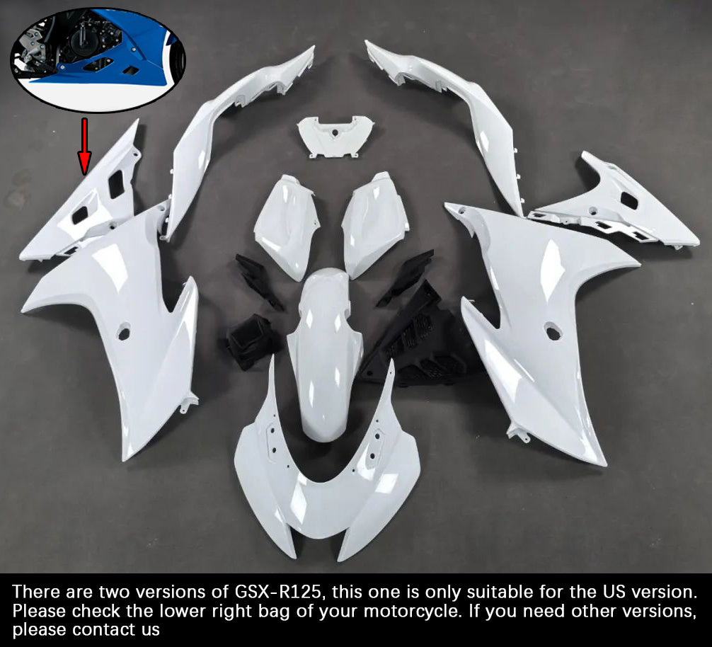 Amotopart 2017-2024 Suzuki GSX-R125 Kit de carénage bleu foncé noir (uniquement pour la version américaine)