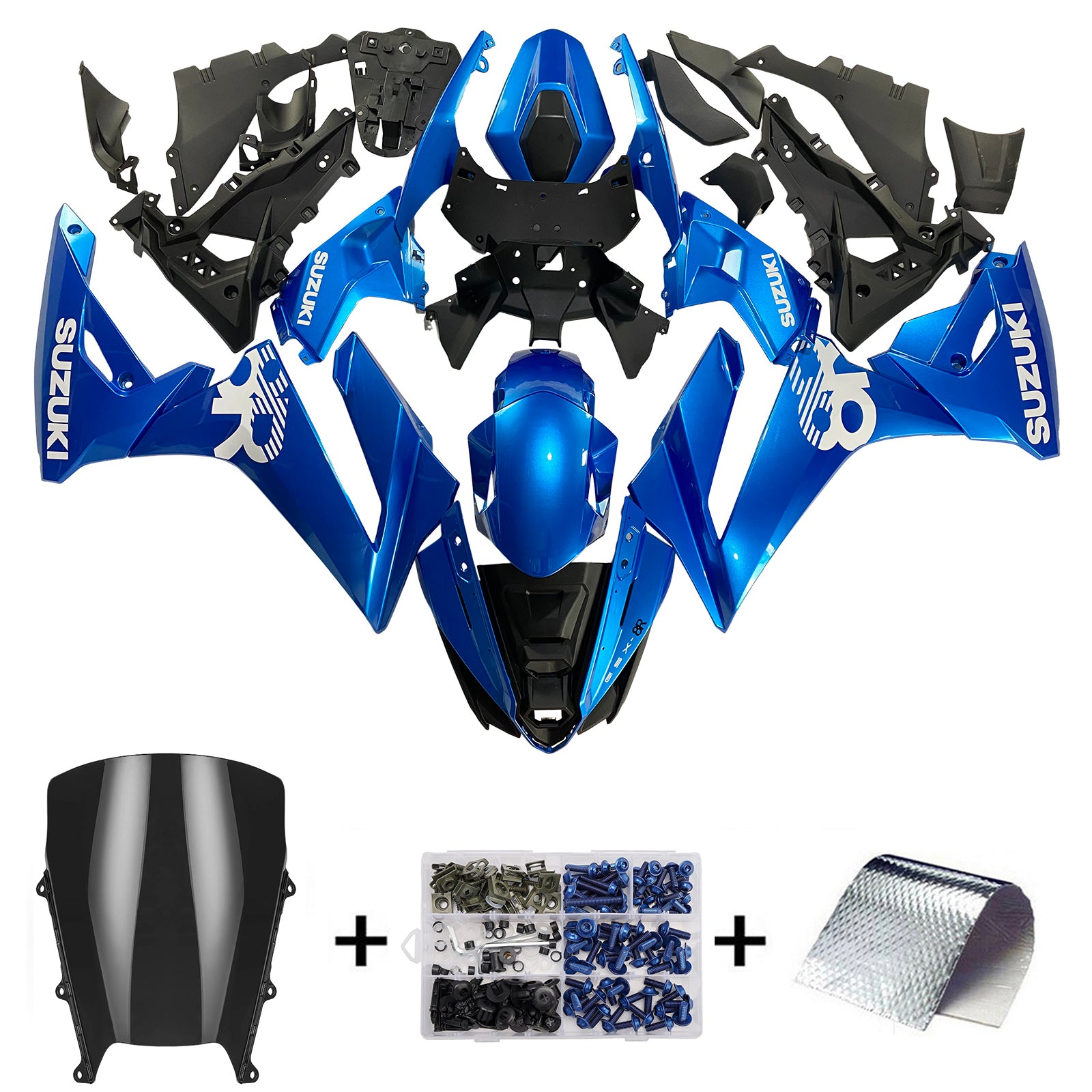 Amotopart 2024-2025 Suzuki GSX-8R Blue White Fairing Kit