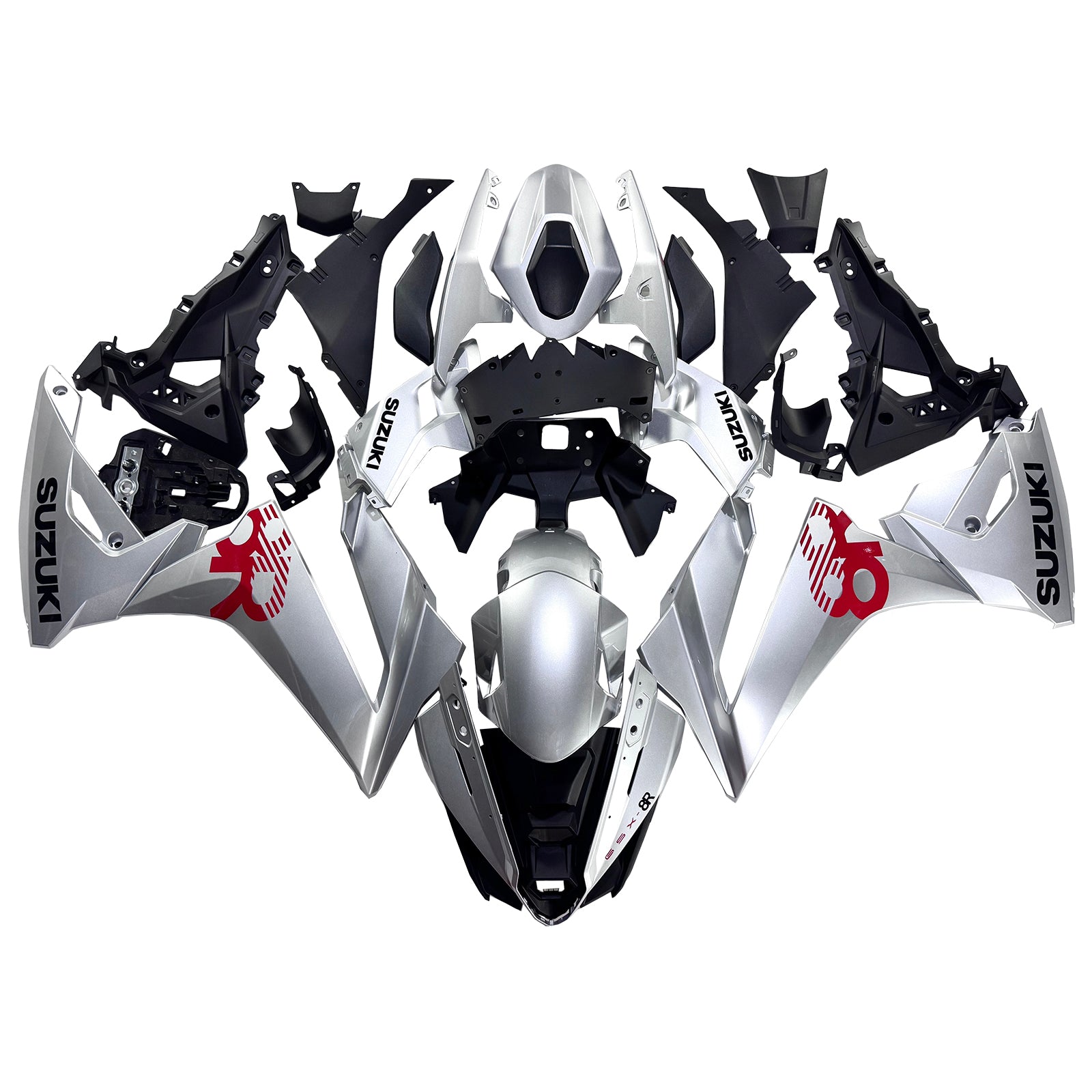 Amotopart 2024-2025 Suzuki GSX-8R Silver Fairing Kit
