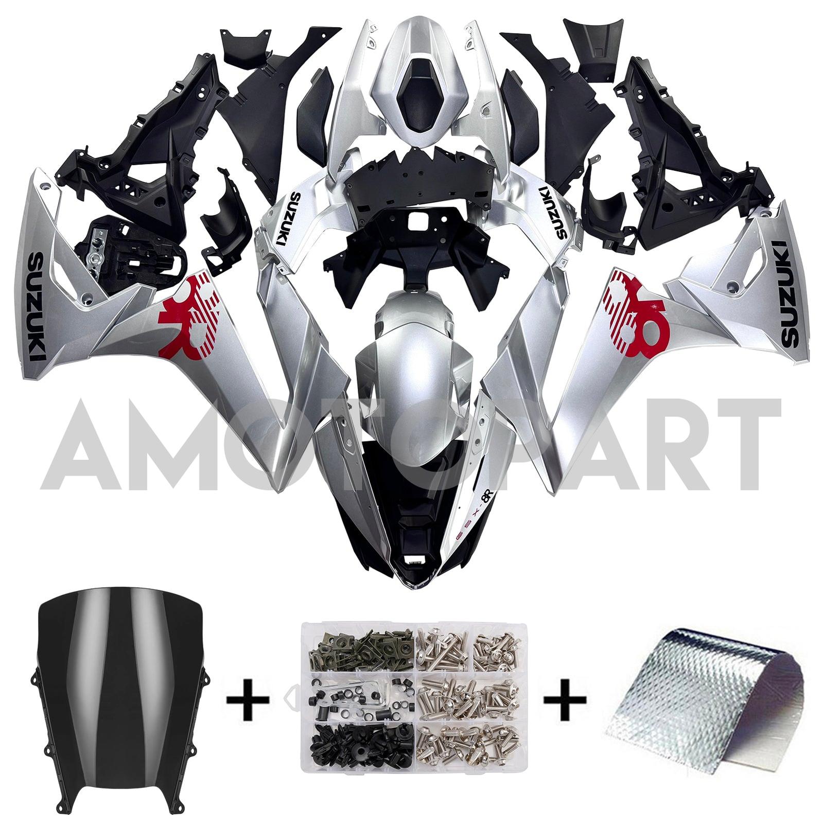 Amotopart 2024-2025 スズキ GSX-8R シルバー フェアリングキット