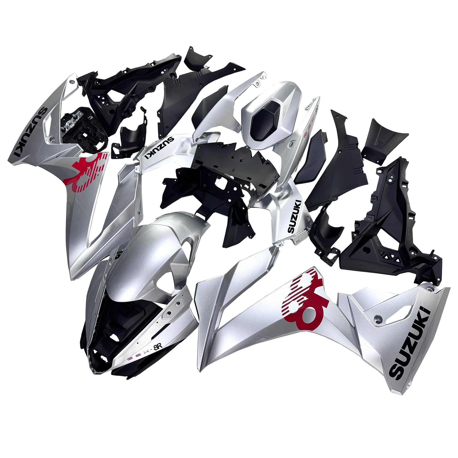 Amotopart 2024-2025 Suzuki GSX-8R Silver Fairing Kit