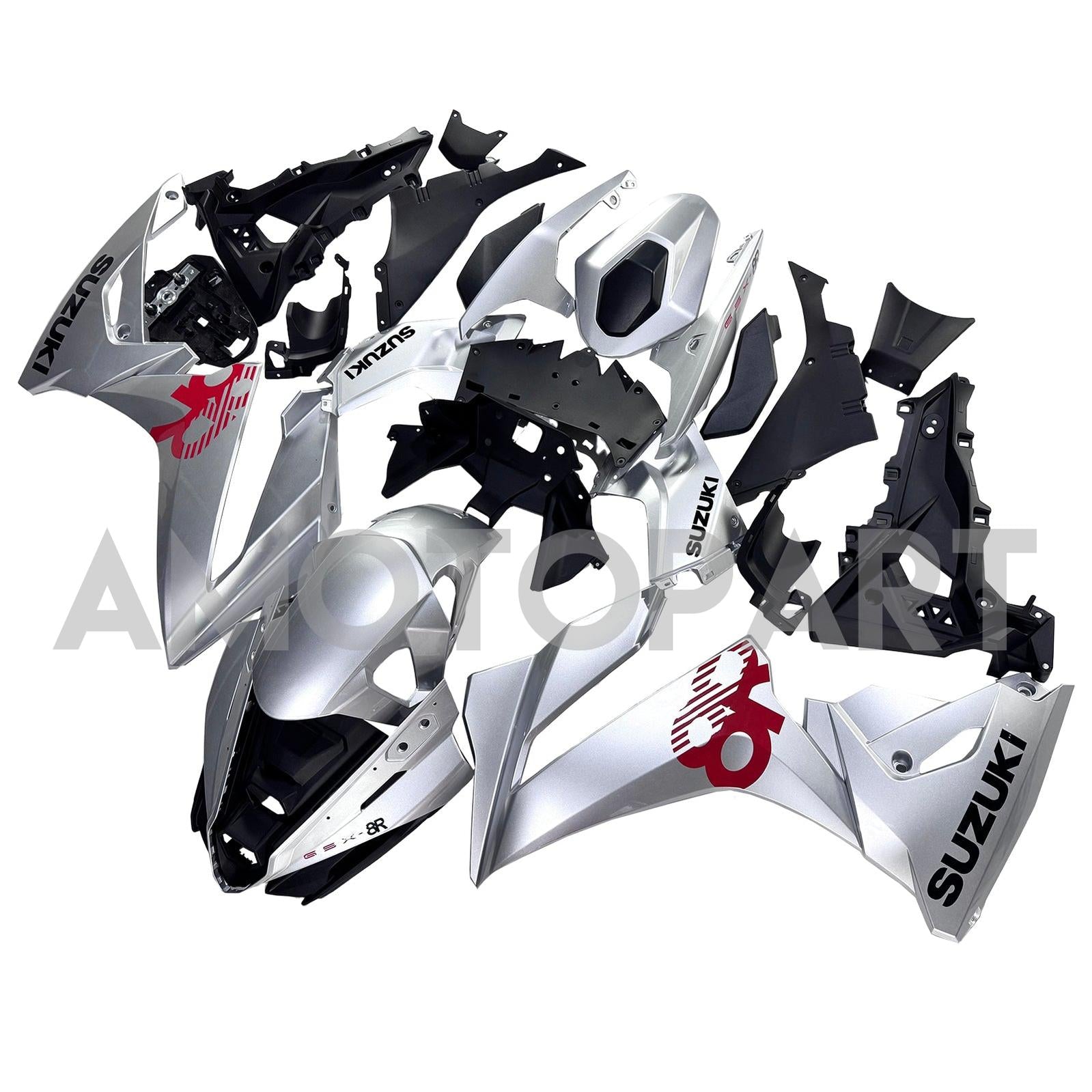 Amotopart 2024-2025 スズキ GSX-8R シルバー フェアリングキット