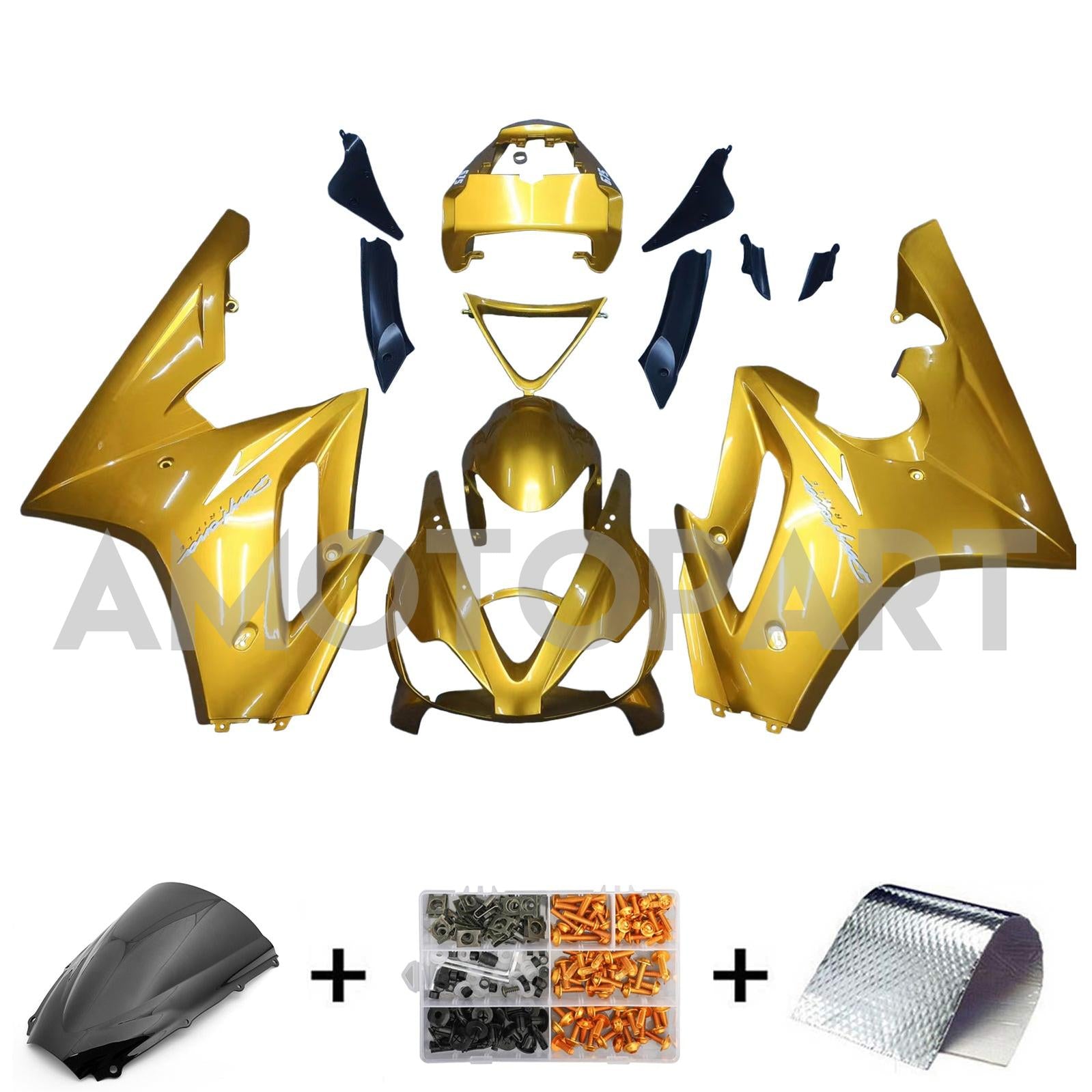 Amotopart 2006-2008 トライアンフ デイトナ 675 ゴールド フェアリングキット
