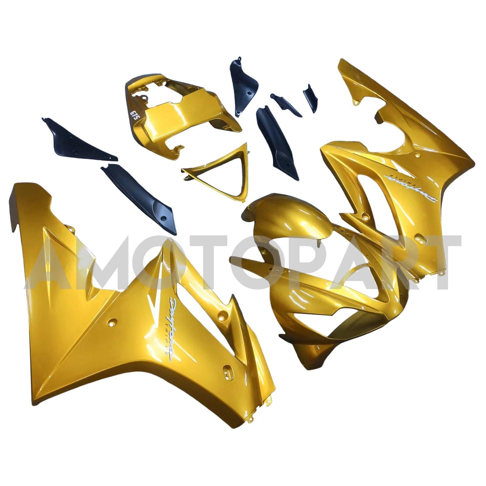 Amotopart 2006-2008 トライアンフ デイトナ 675 ゴールド フェアリングキット