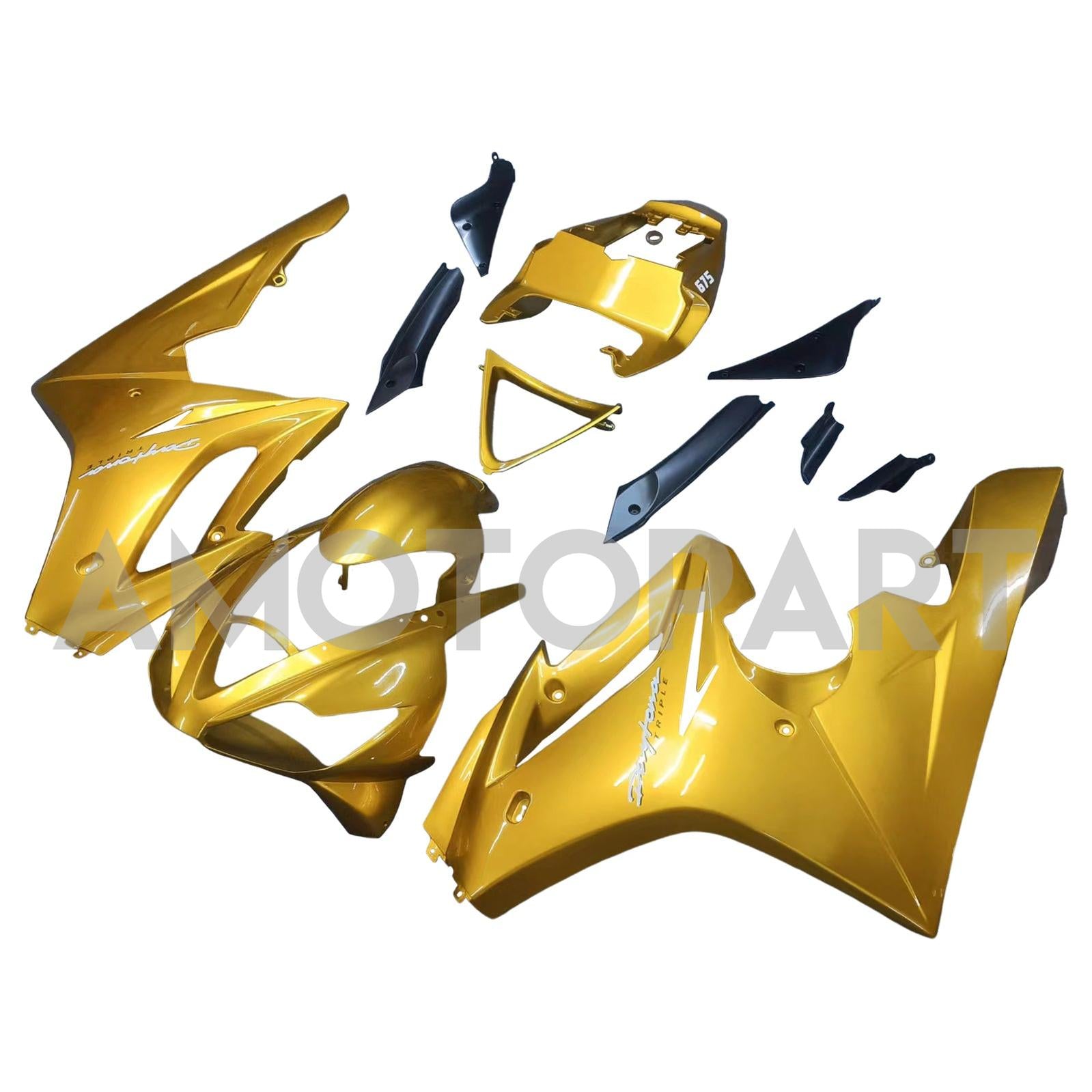 Amotopart 2006-2008 トライアンフ デイトナ 675 ゴールド フェアリングキット