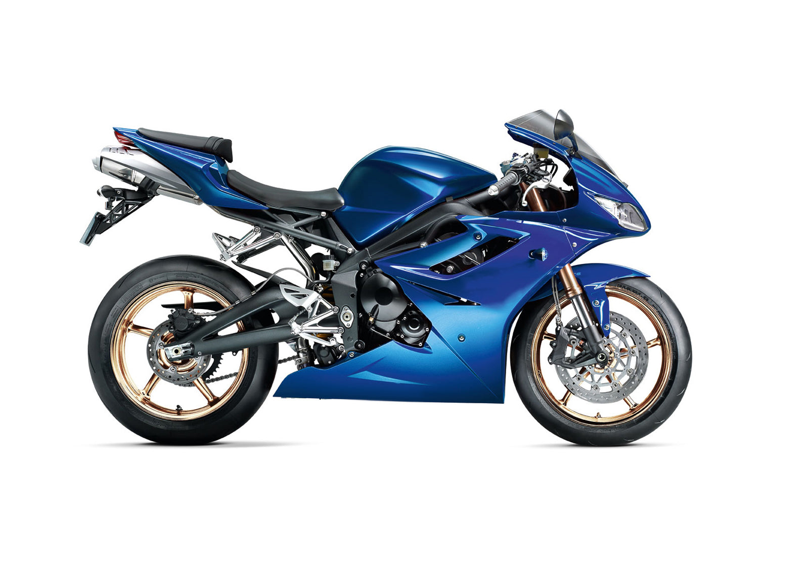 Amotopart 2006-2008 Triumph Daytona 675 Kit de carénage bleu blanc