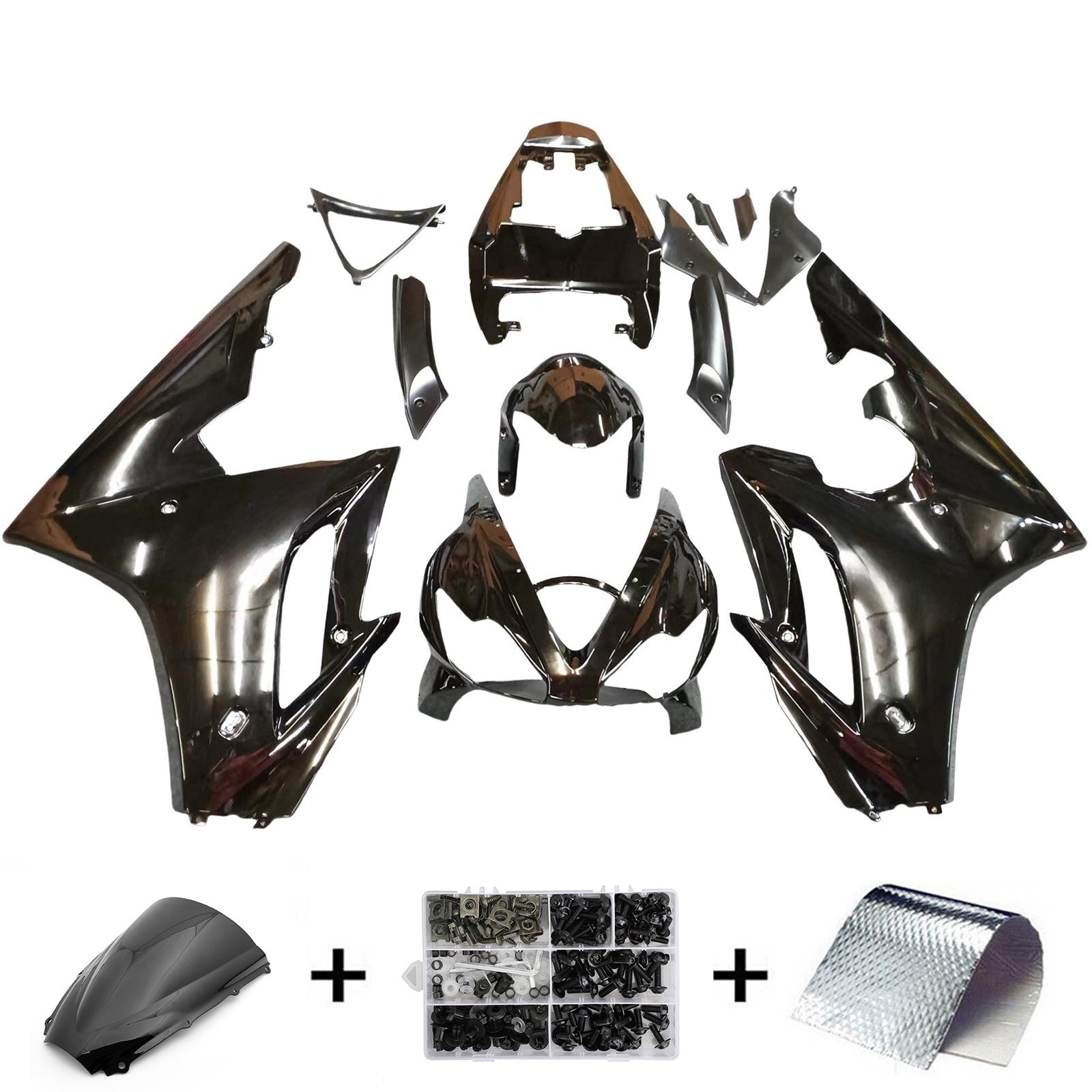 Amotopart Fairings Triumph Daytona 675 2006-2008 Gloss Black Fairing Kit
