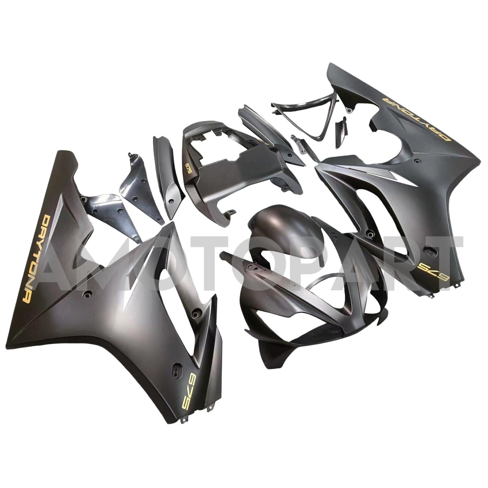 Amotopart 2006-2008 Triumph Daytona 675 Black with Logo Fairing Kit