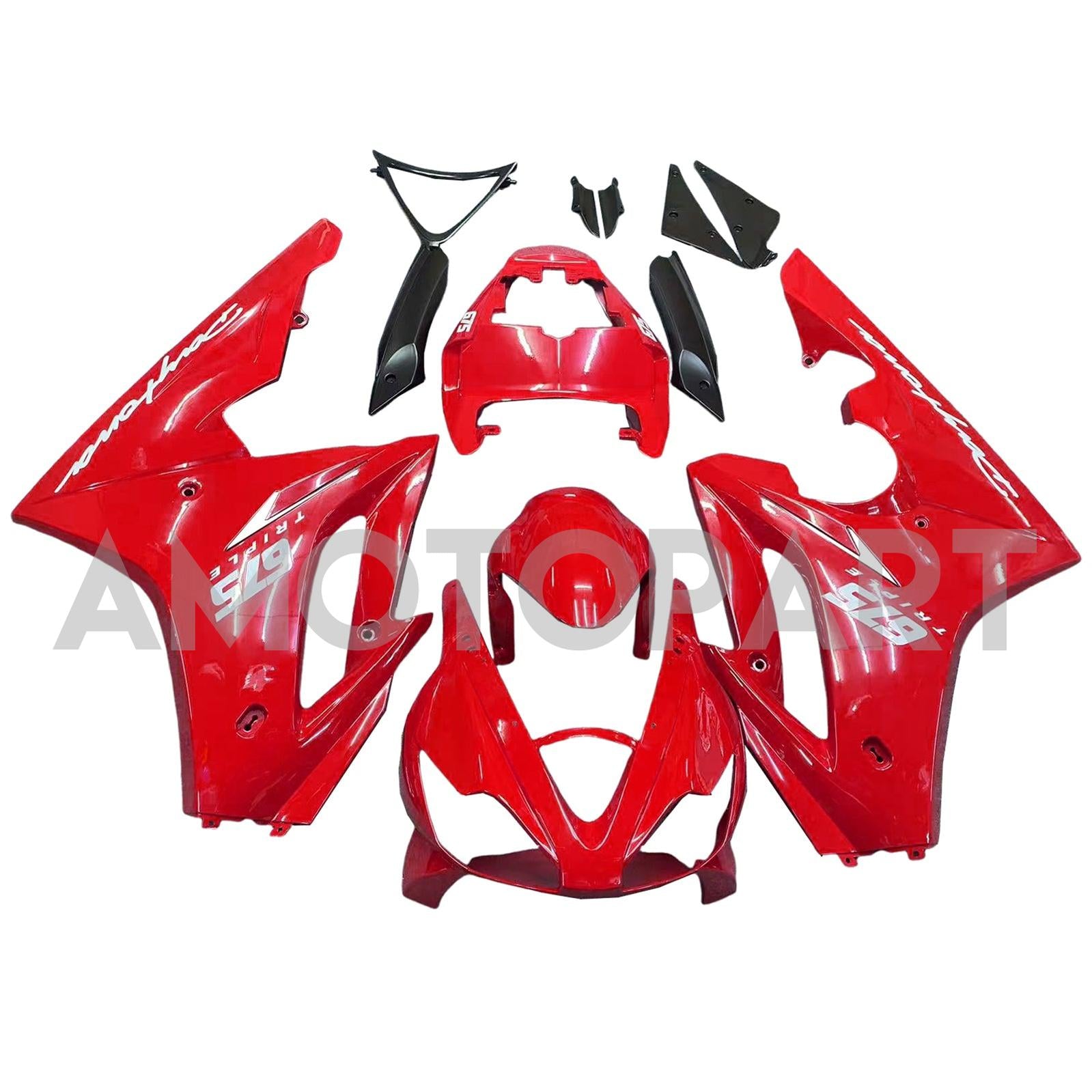 Amotopart 2006-2008 Triumph Daytona 675 Red Fairing Kit