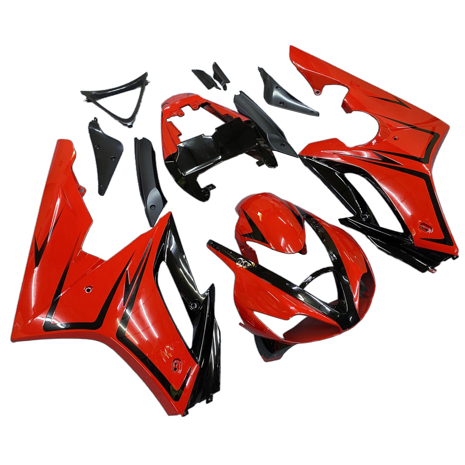 Amotopart Triumph 2006-2008 Daytona 675 Red With Black Line Fairing Kit