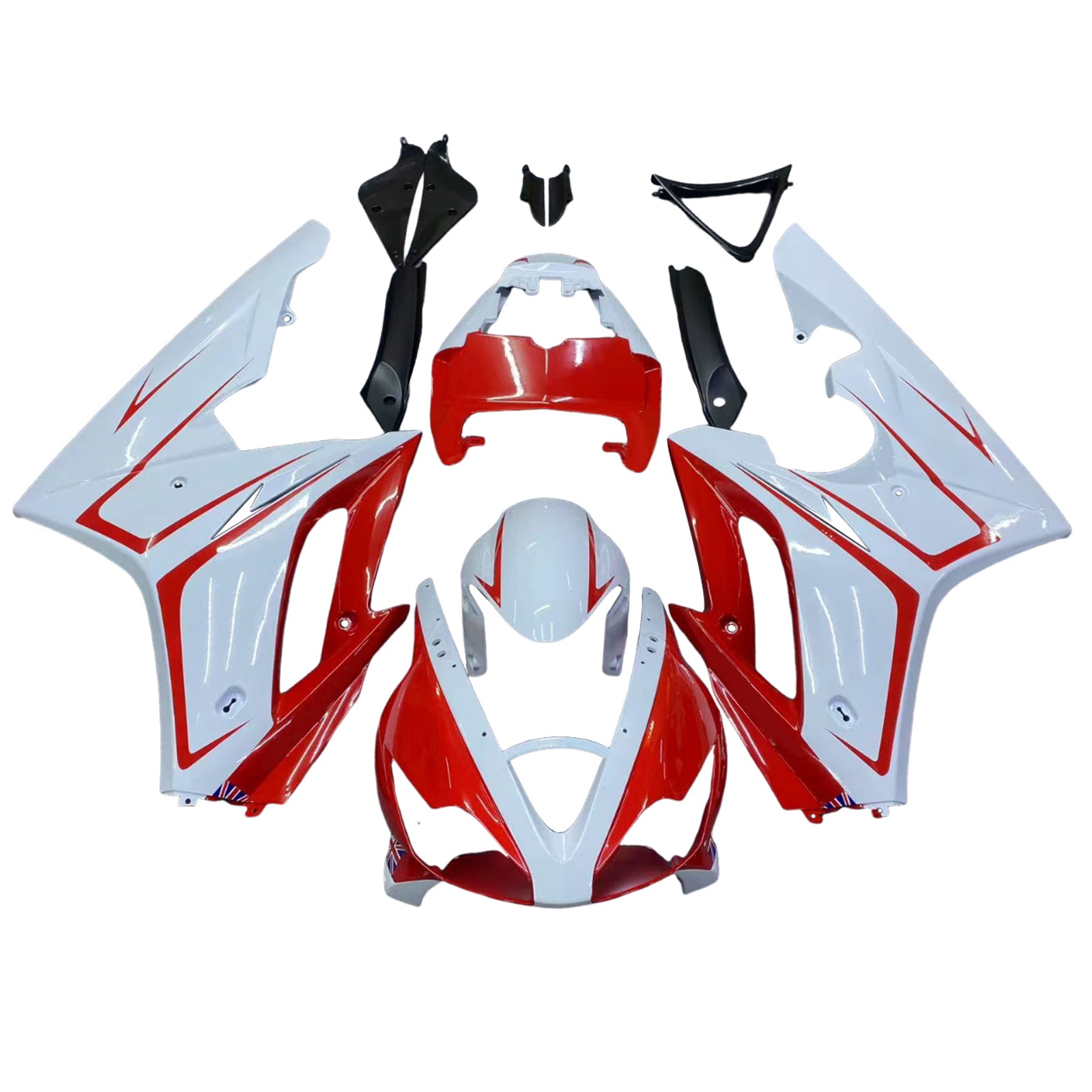Amotopart 2006-2008 Triumph Daytona 675 Red&White Style2 Fairing Kit