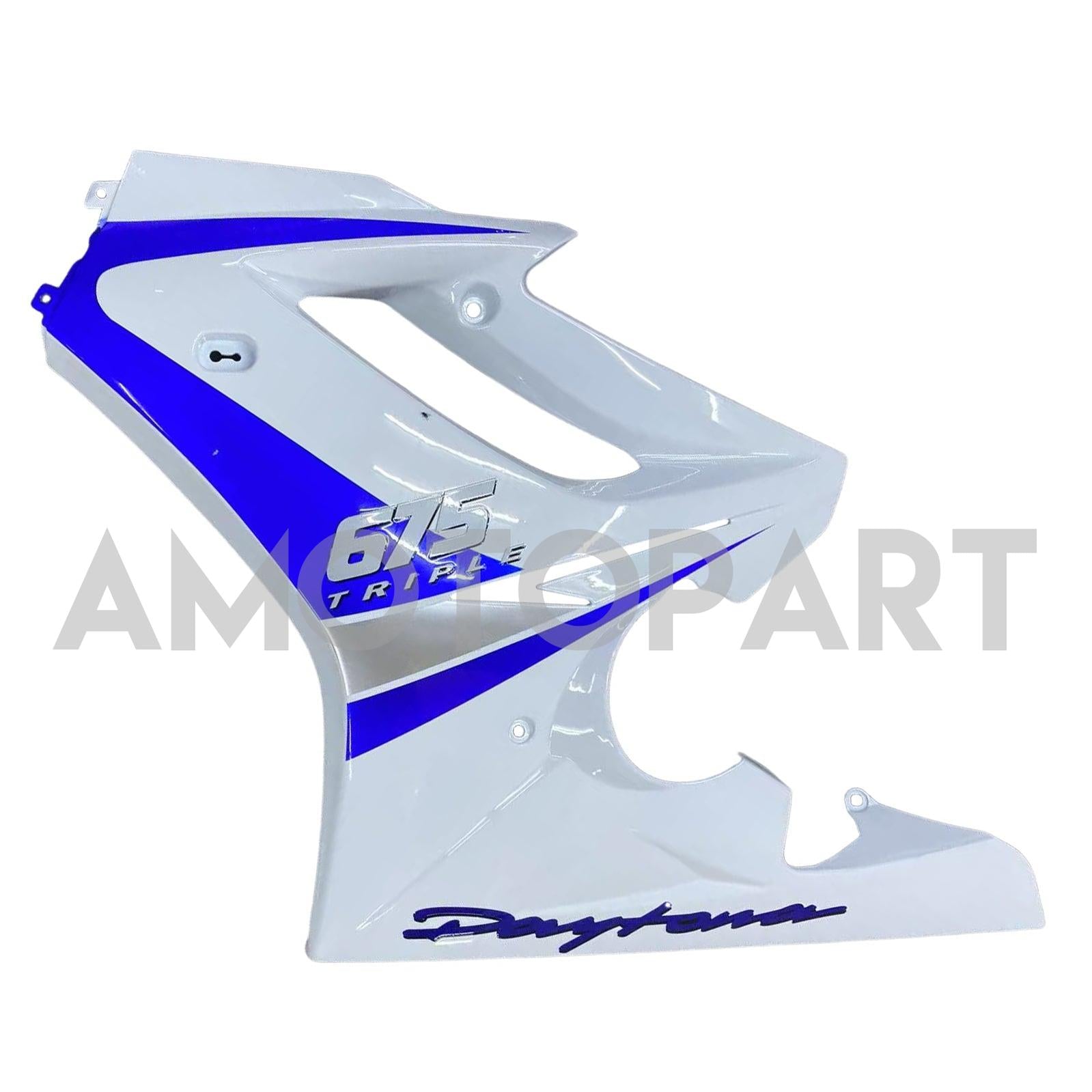 Amotopart 2006-2008 Triumph Daytona 675 White&Blue Style5 Fairing Kit