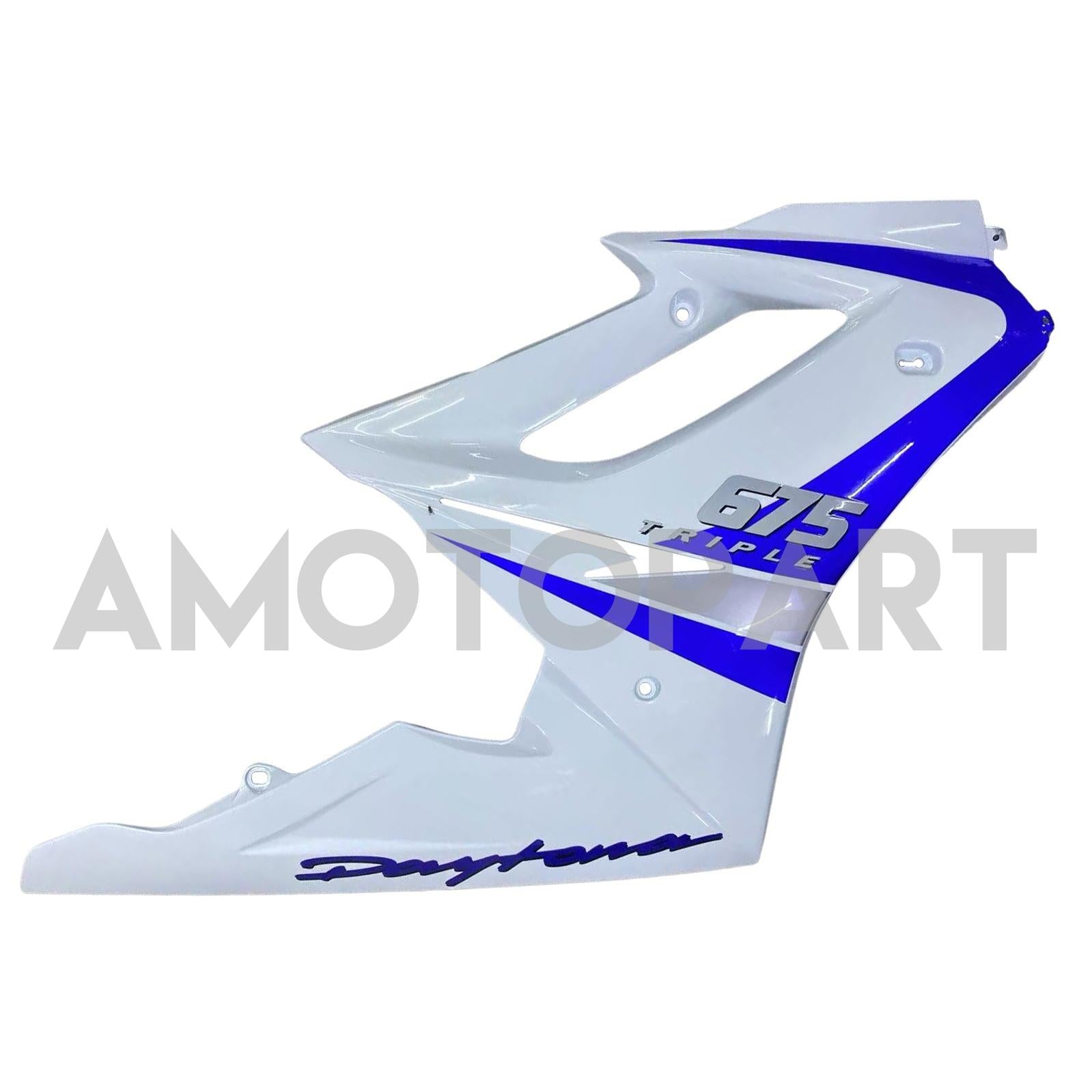 Amotopart 2006-2008 Triumph Daytona 675 White&Blue Style5 Fairing Kit