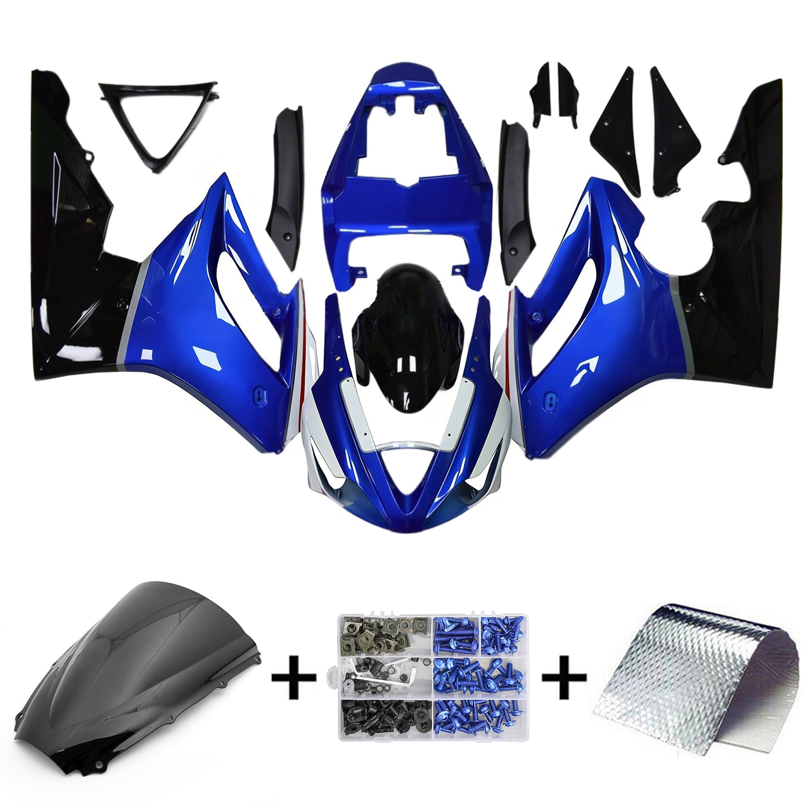 Amotopart 2006-2008 Kit carena Triumph Daytona 675 nero e blu
