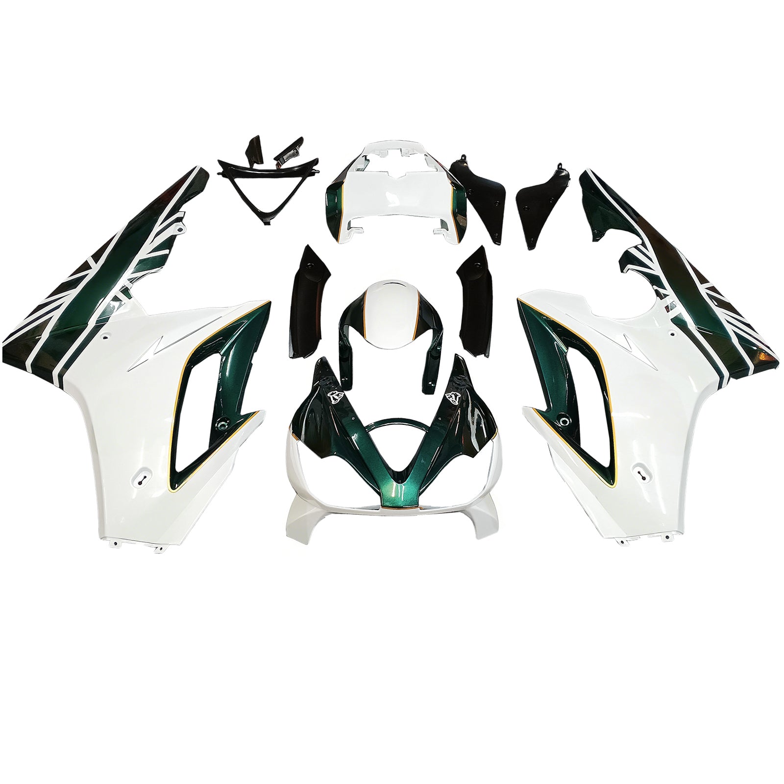 Amotopart 2006-2008 Triumph Daytona 675 Green White Style6 Fairing Kit
