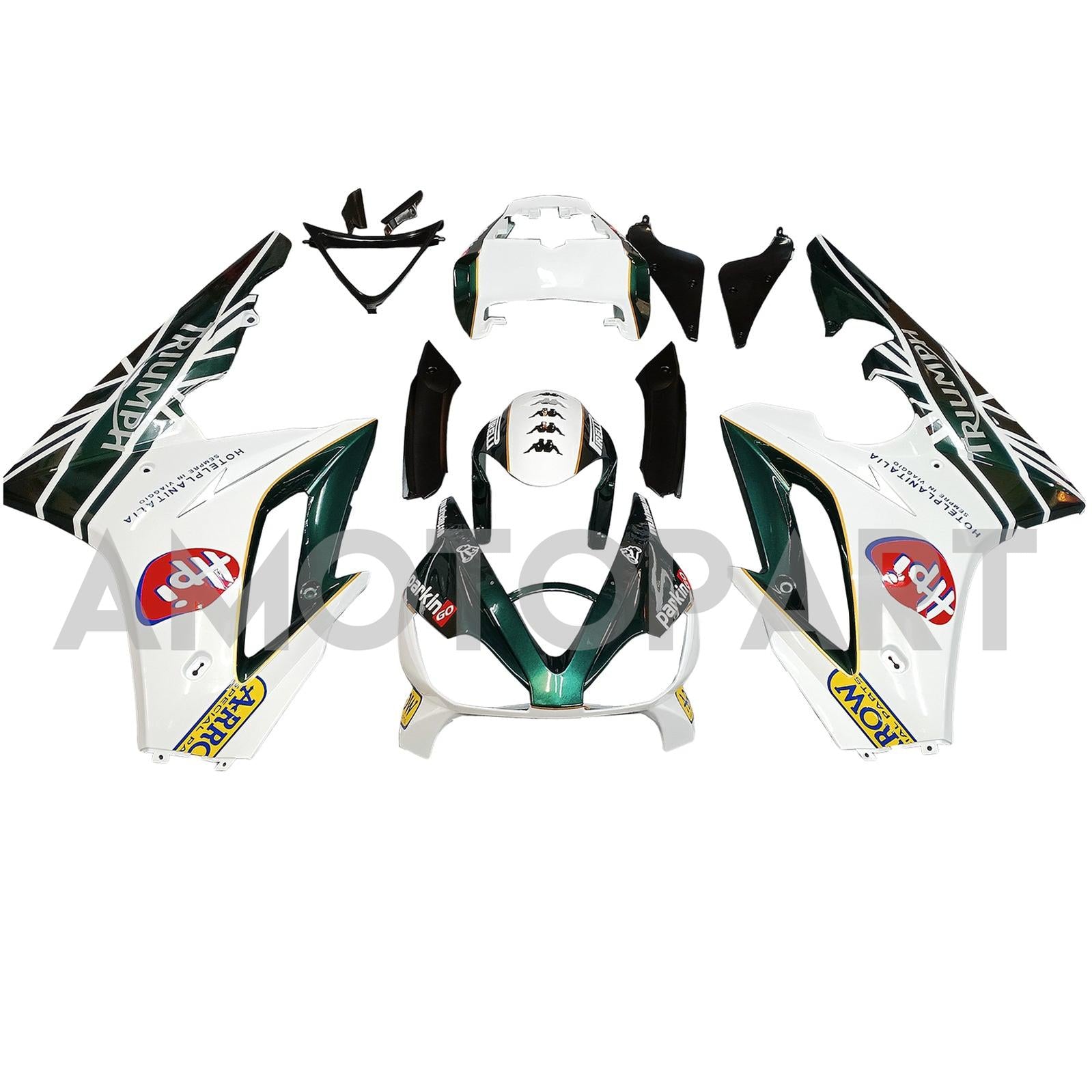 Amotopart 2006-2008 Triumph Daytona 675 Black & White Style 6 Fairing Kit