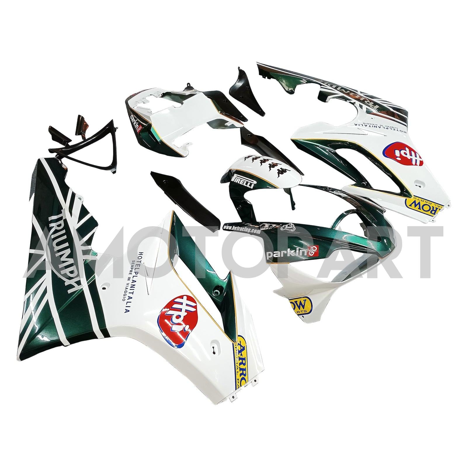 Amotopart 2006-2008 Triumph Daytona 675 Black & White Style 6 Fairing Kit
