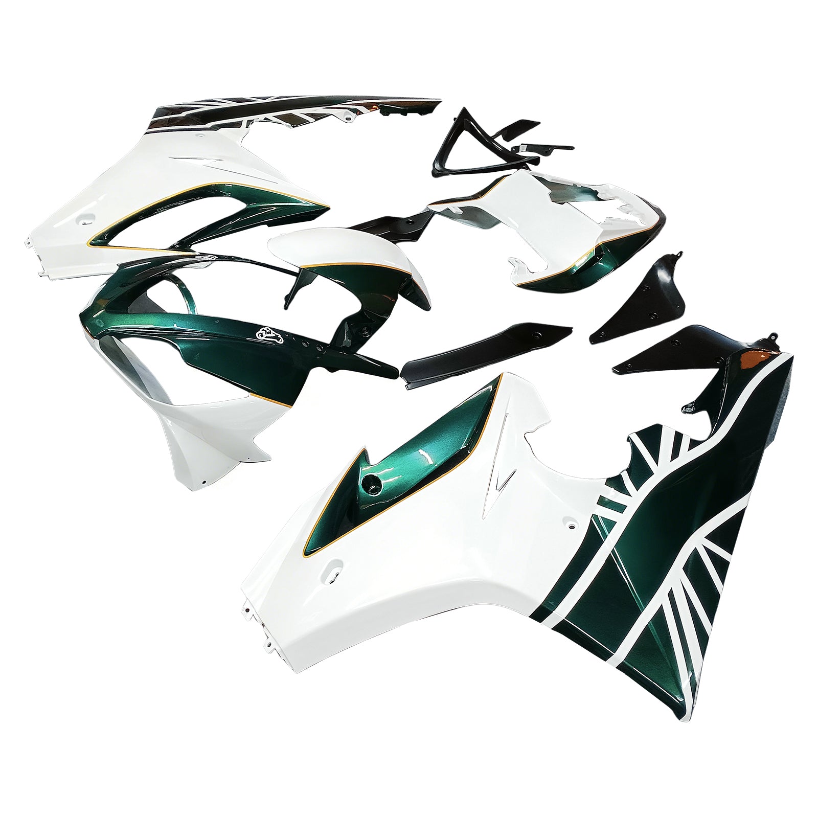 Amotopart 2006-2008 Triumph Daytona 675 Green White Style6 Fairing Kit