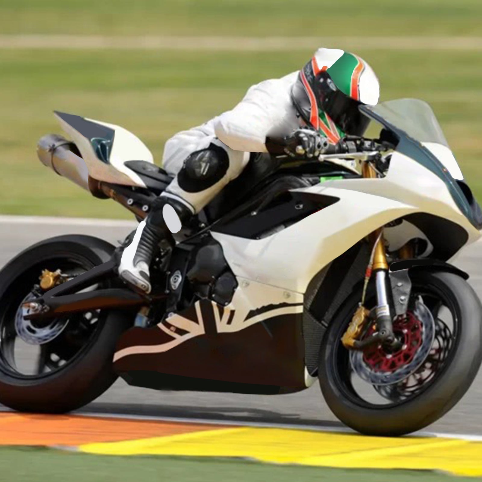 Amotopart 2006-2008 Triumph Daytona 675 Green White Style6 Fairing Kit