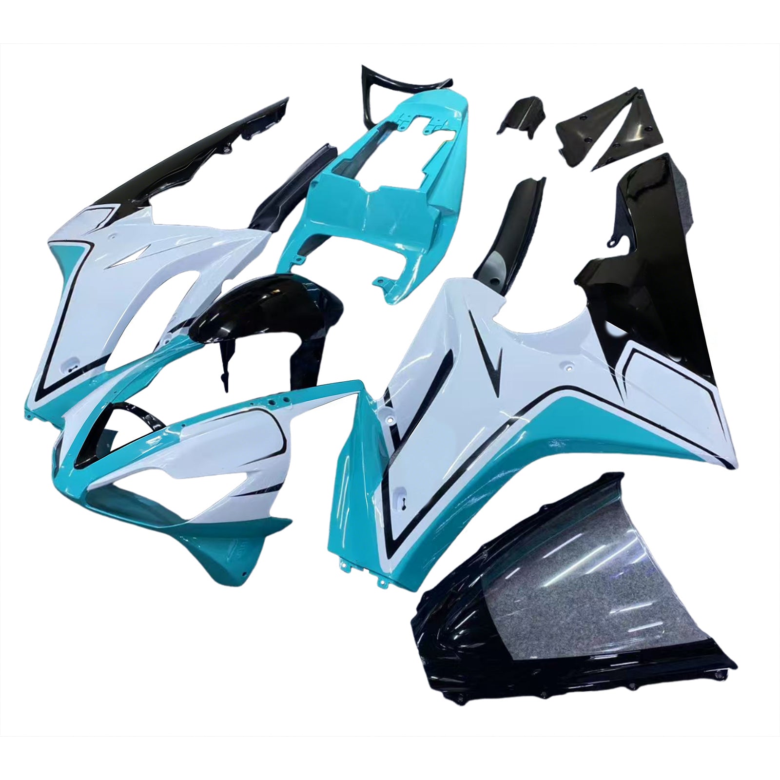 Amotopart 2006-2008 Triumph Daytona 675 White&Blue Style4 Fairing Kit