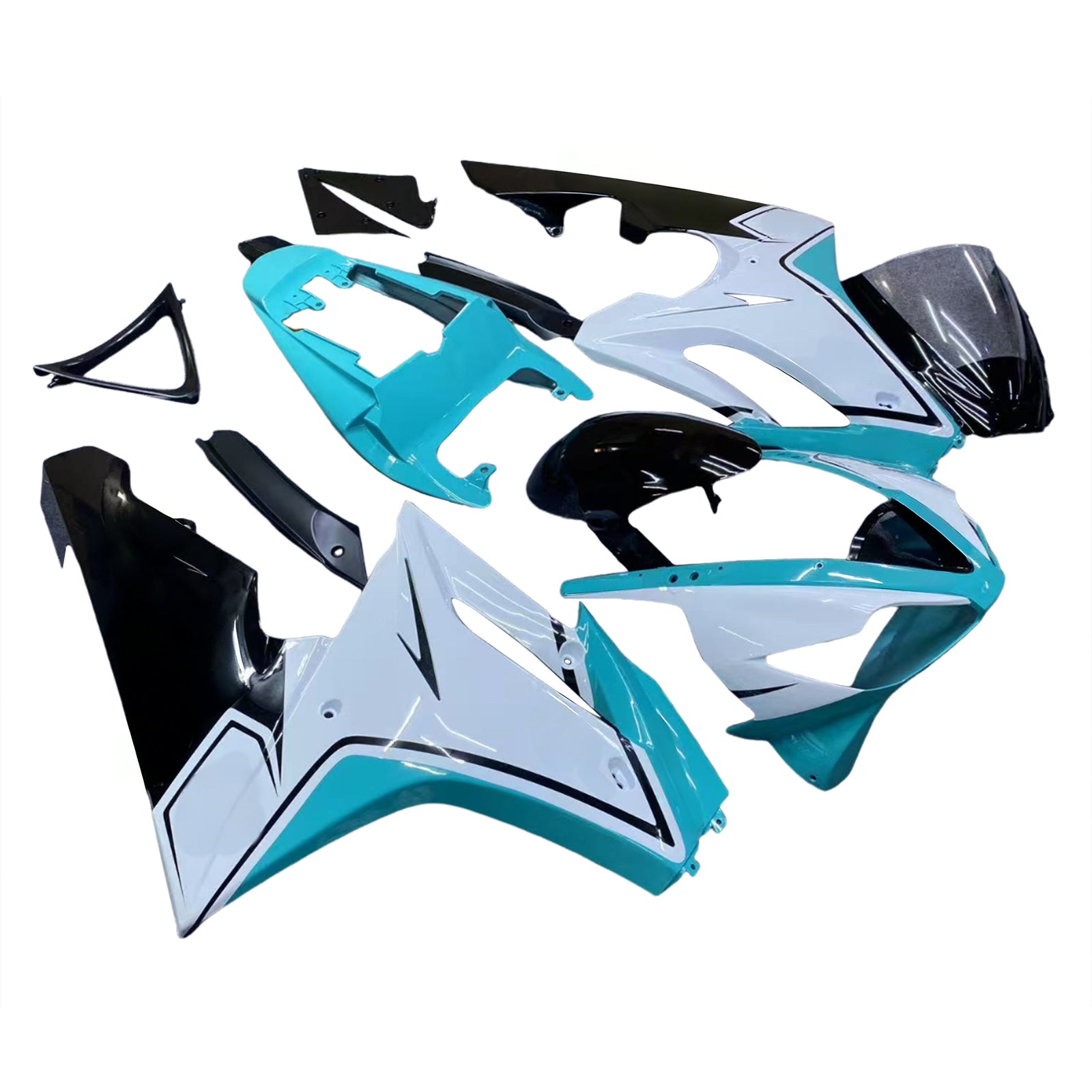 Amotopart 2006-2008 Triumph Daytona 675 White&Blue Style4 Fairing Kit