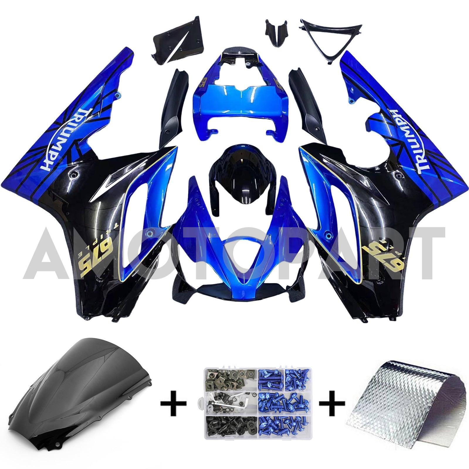 Amotopart 2006-2008 Triumph Daytona 675 Blue Fairing Kit
