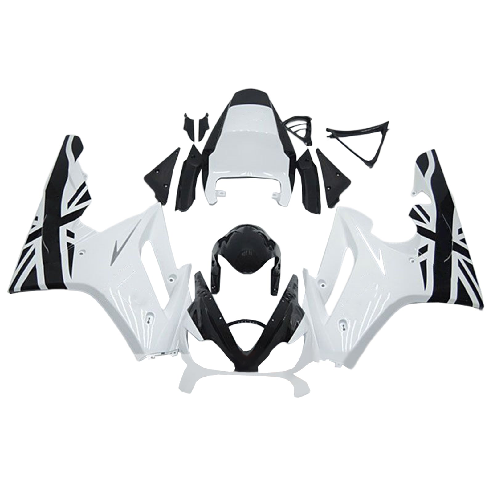 Amotopart 2006-2008 Triumph Daytona 675 Black&White Style2 Fairing Kit