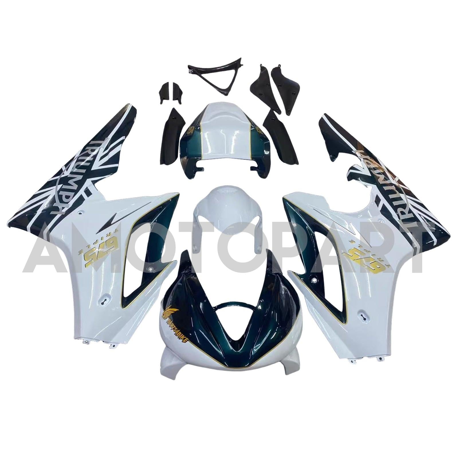 Amotopart 2006-2008 Triumph Daytona 675 Black & White Style1 Fairing Kit