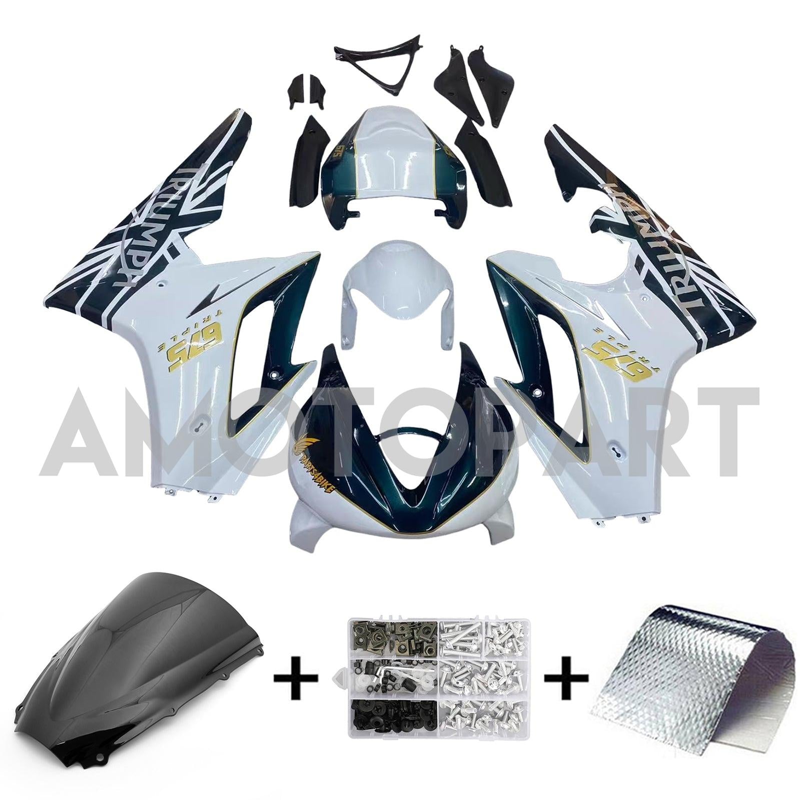 Amotopart 2006-2008 Triumph Daytona 675 Black&White Style1 Fairing Kit