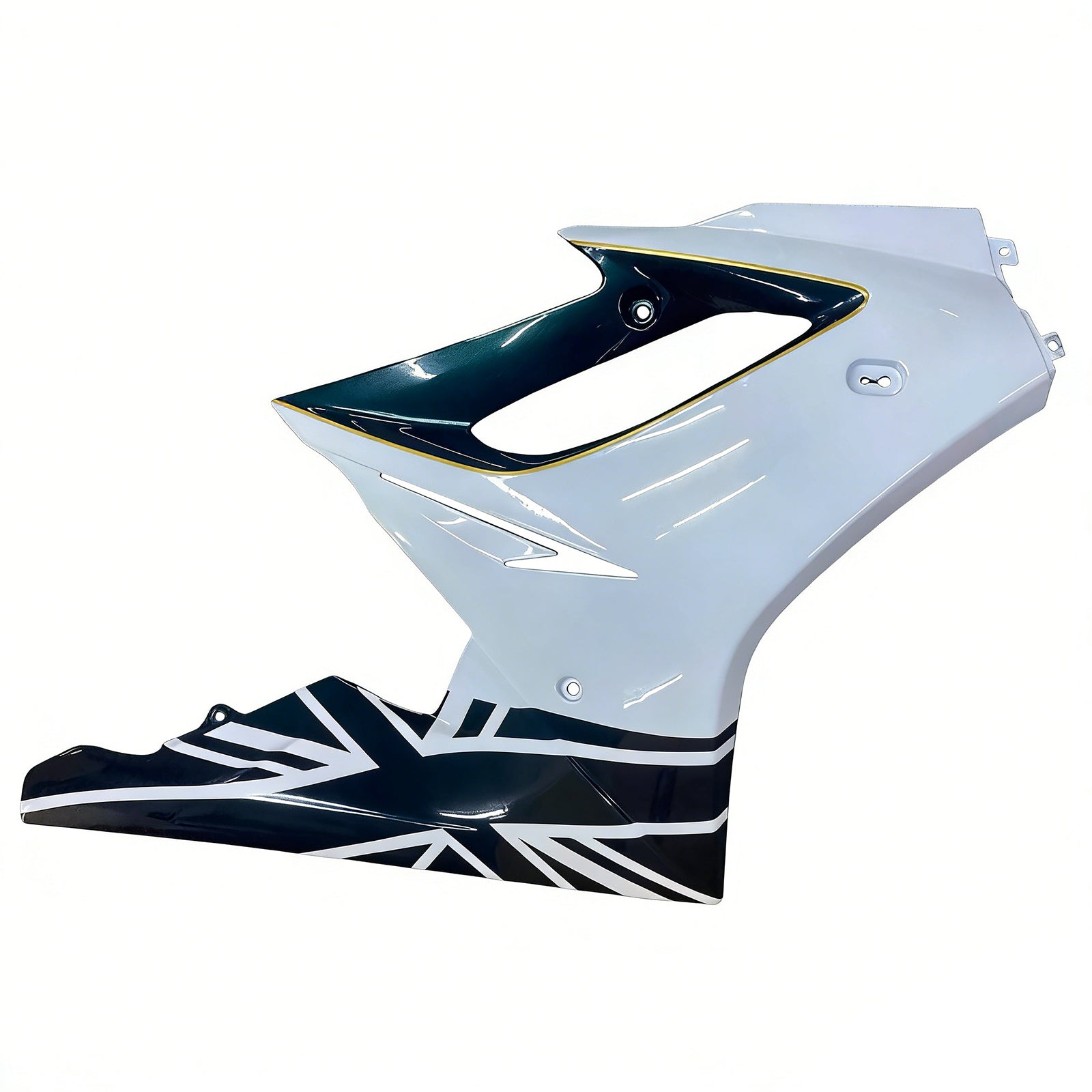 Amotopart 2006-2008 Triumph Daytona 675 Noir&Kit de carénage blanc Style1