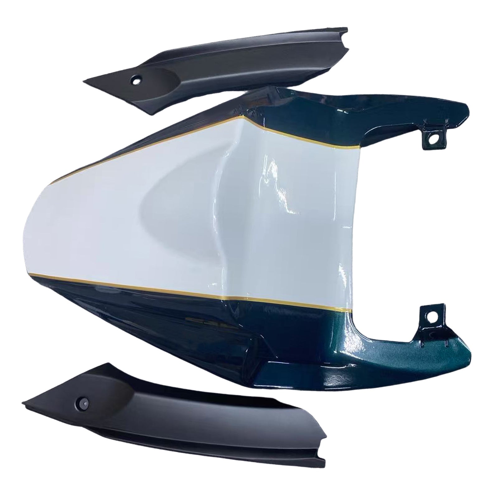 Amotopart 2006-2008 Triumph Daytona 675 Noir&Kit de carénage blanc Style1