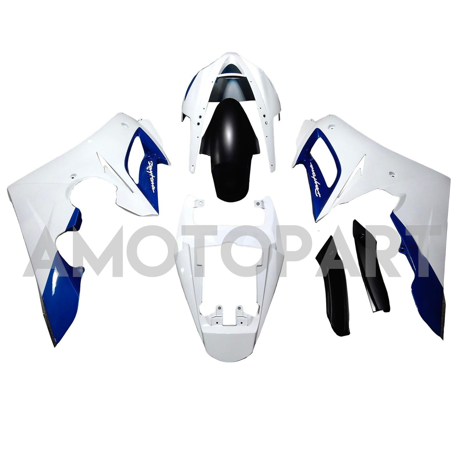 Amotopart 2006-2008 Triumph Daytona 675 White Blue Fairing Kit
