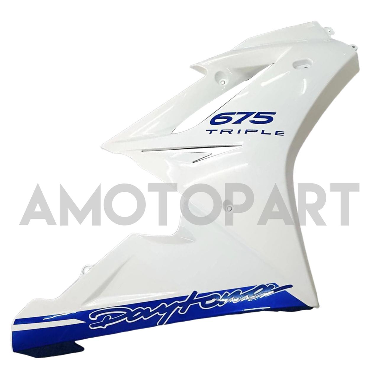 Amotopart 2009-2012 Triumph Daytona 675 Fairing White & Blue Kit