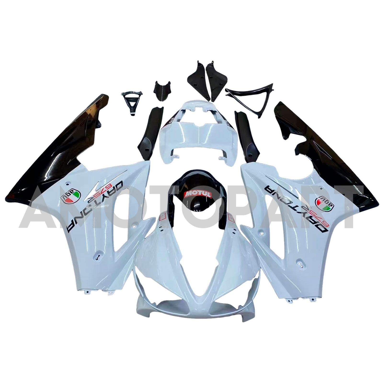 Amotopart 2009-2012 Triumph Daytona 675 Fairing White Kit