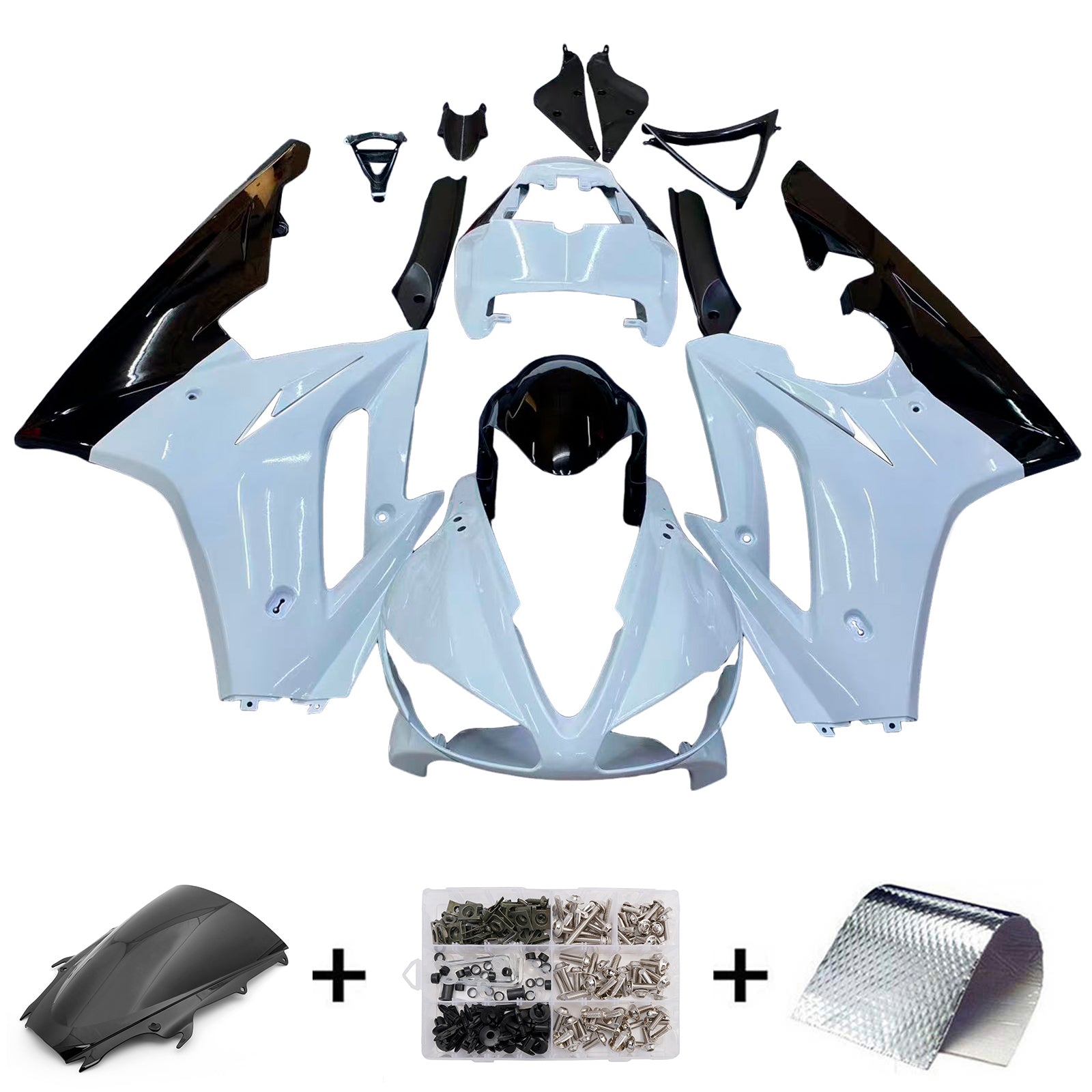Amotopart 2009-2012 Triumph Daytona 675 Fairing White Kit