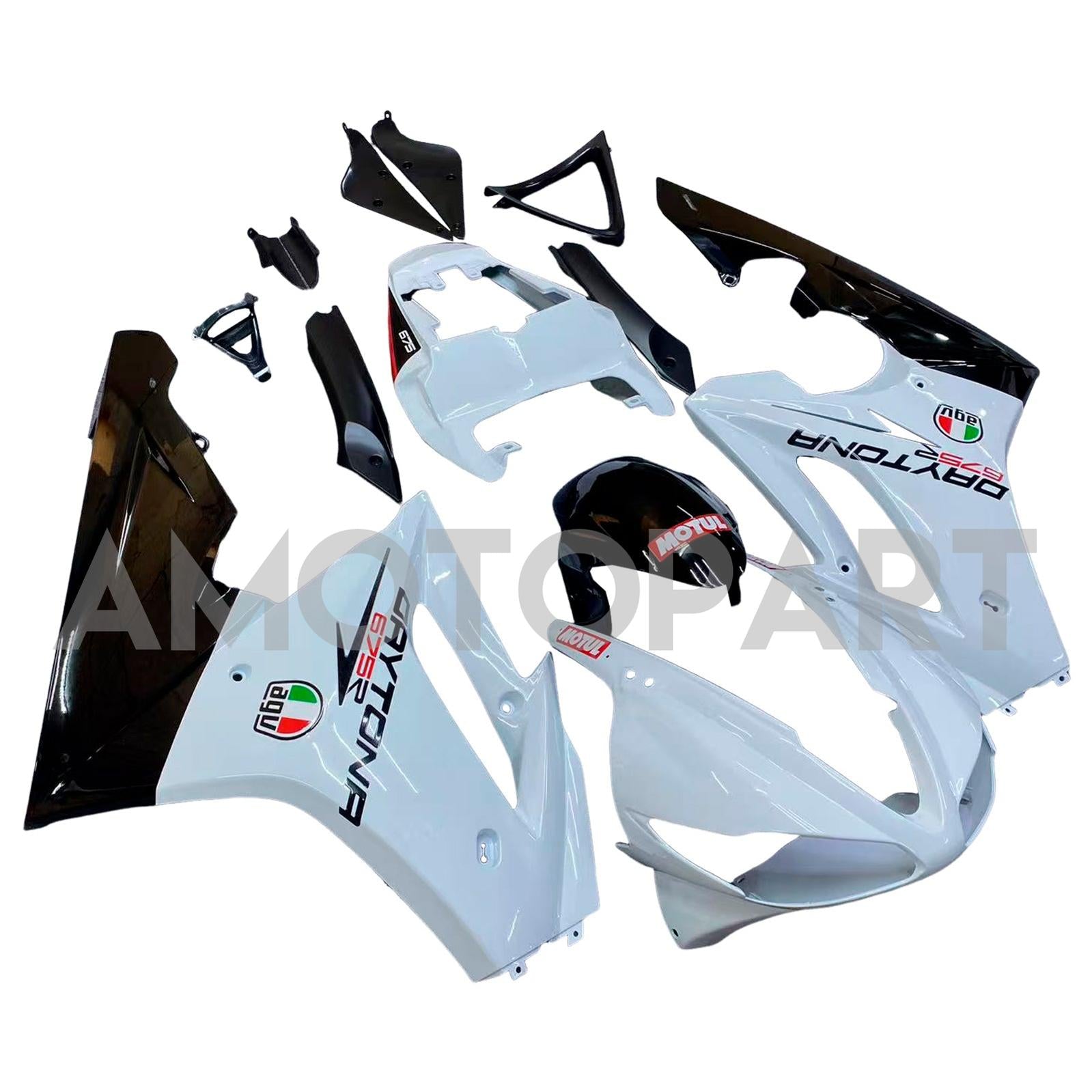 Amotopart 2009-2012 Triumph Daytona 675 Fairing White Kit