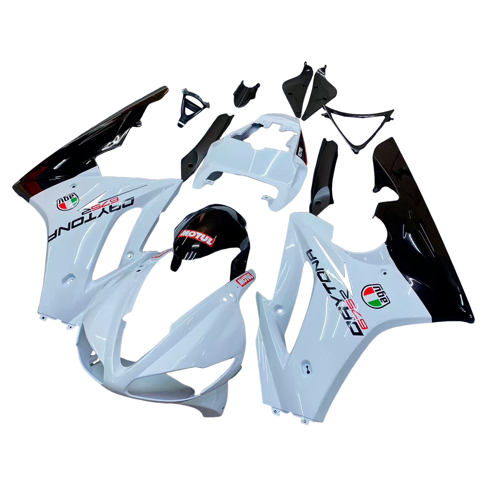 Amotopart 2009-2012 Triumph Daytona 675 Fairing White Kit