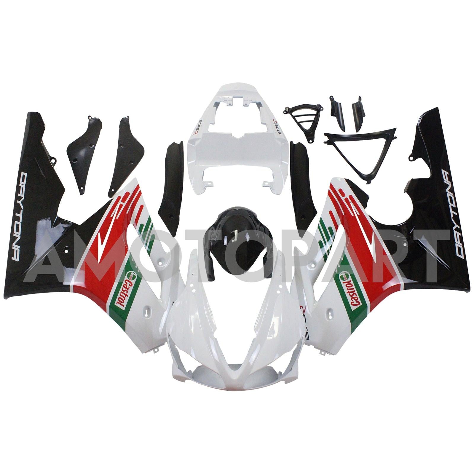 Amotopart 2009-2012 Triumph Daytona 675 Red & Green Failing Kit