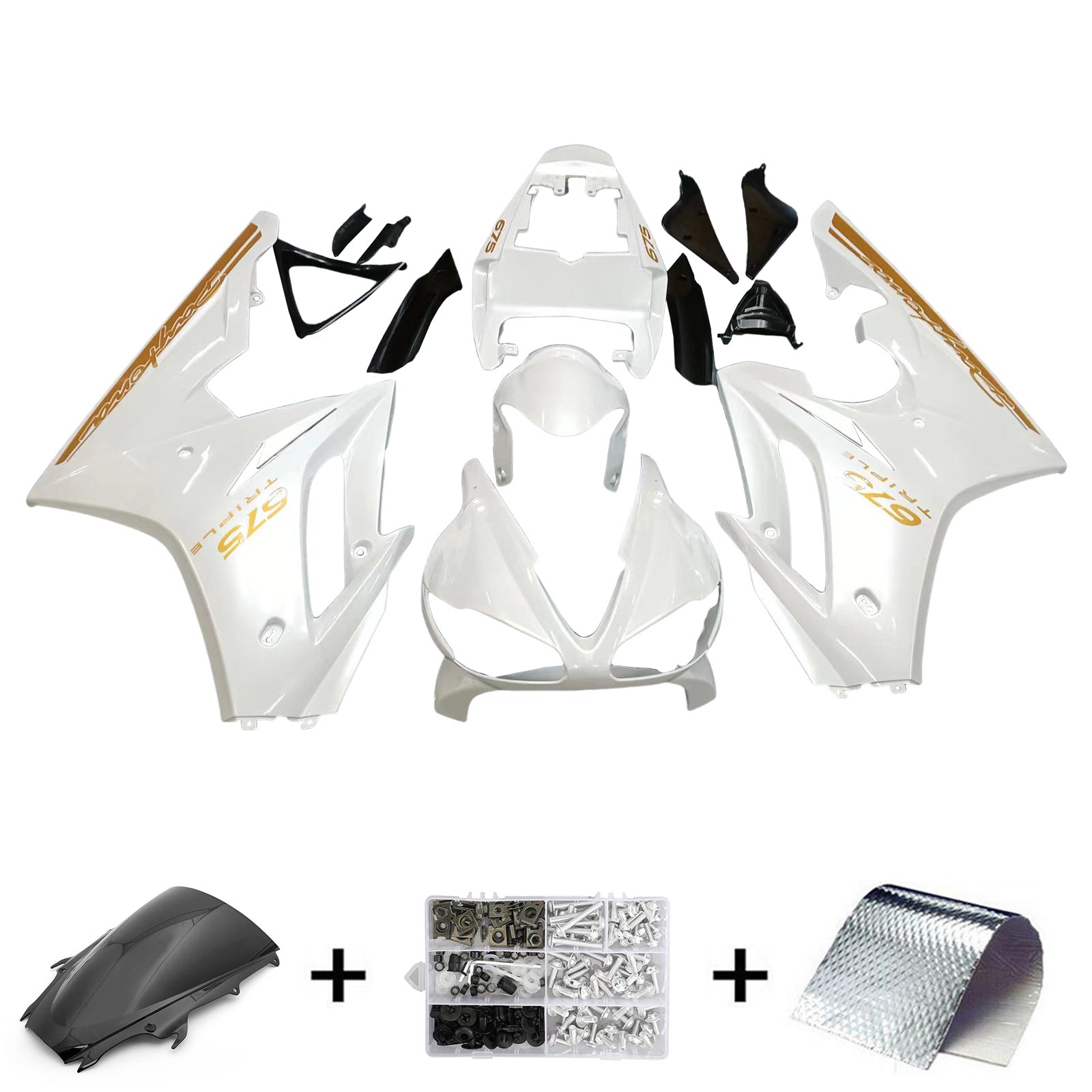 Amotopart 2009-2012 Triumph Daytona 675 Kit de carénage blanc