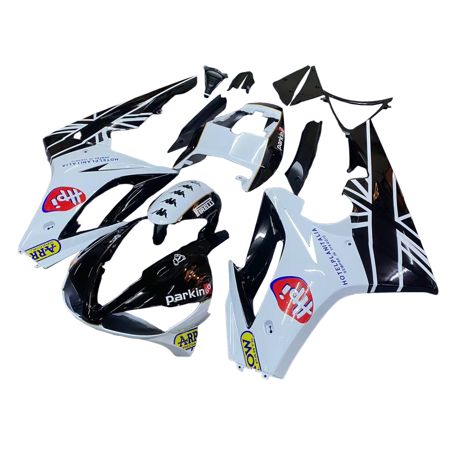 Amotopart 2009-2012 Kit carena Triumph Daytona 675 White&Black Style1