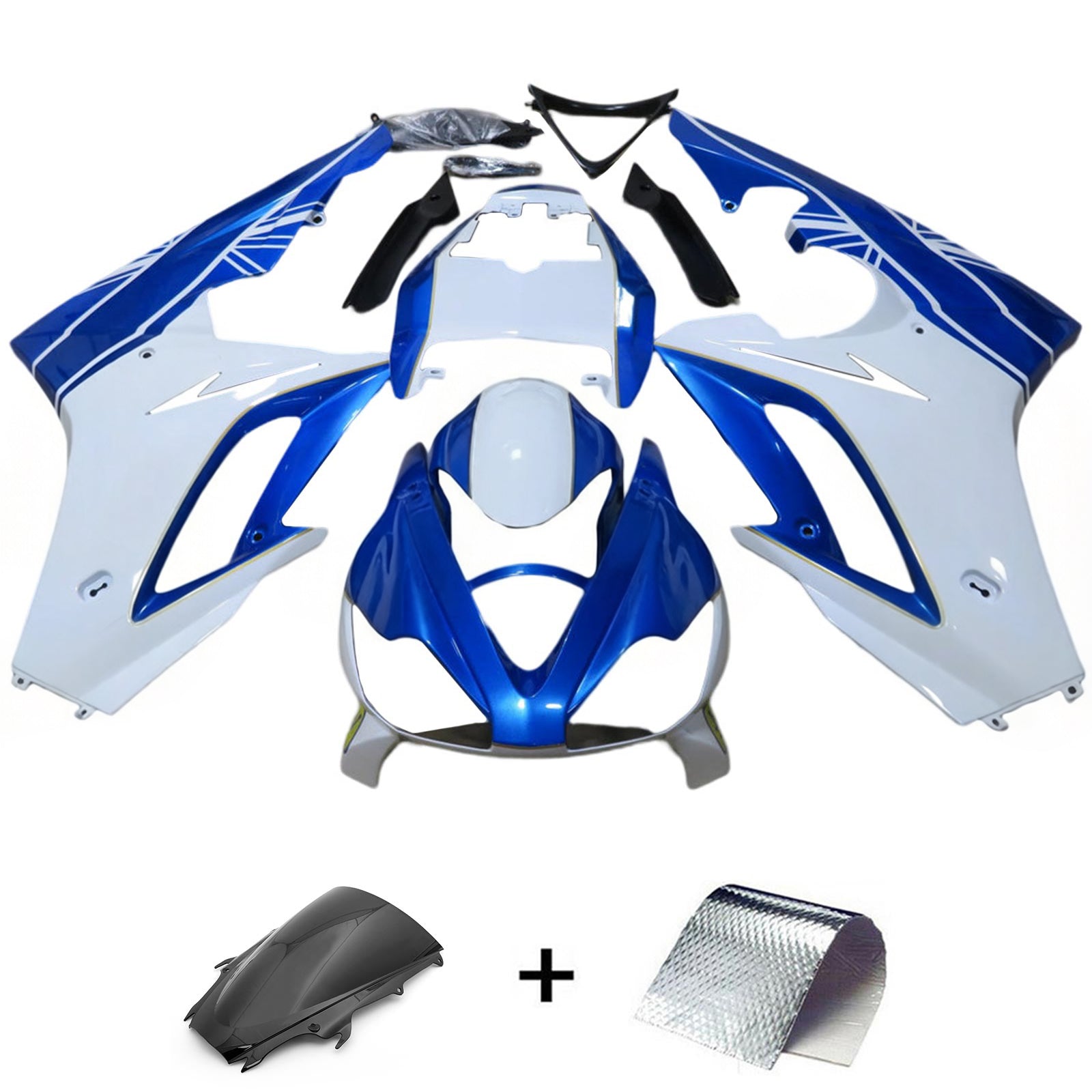 Amotopart 2009-2012 Triumph Daytona 675 Weiß&Blaues Verkleidungsset