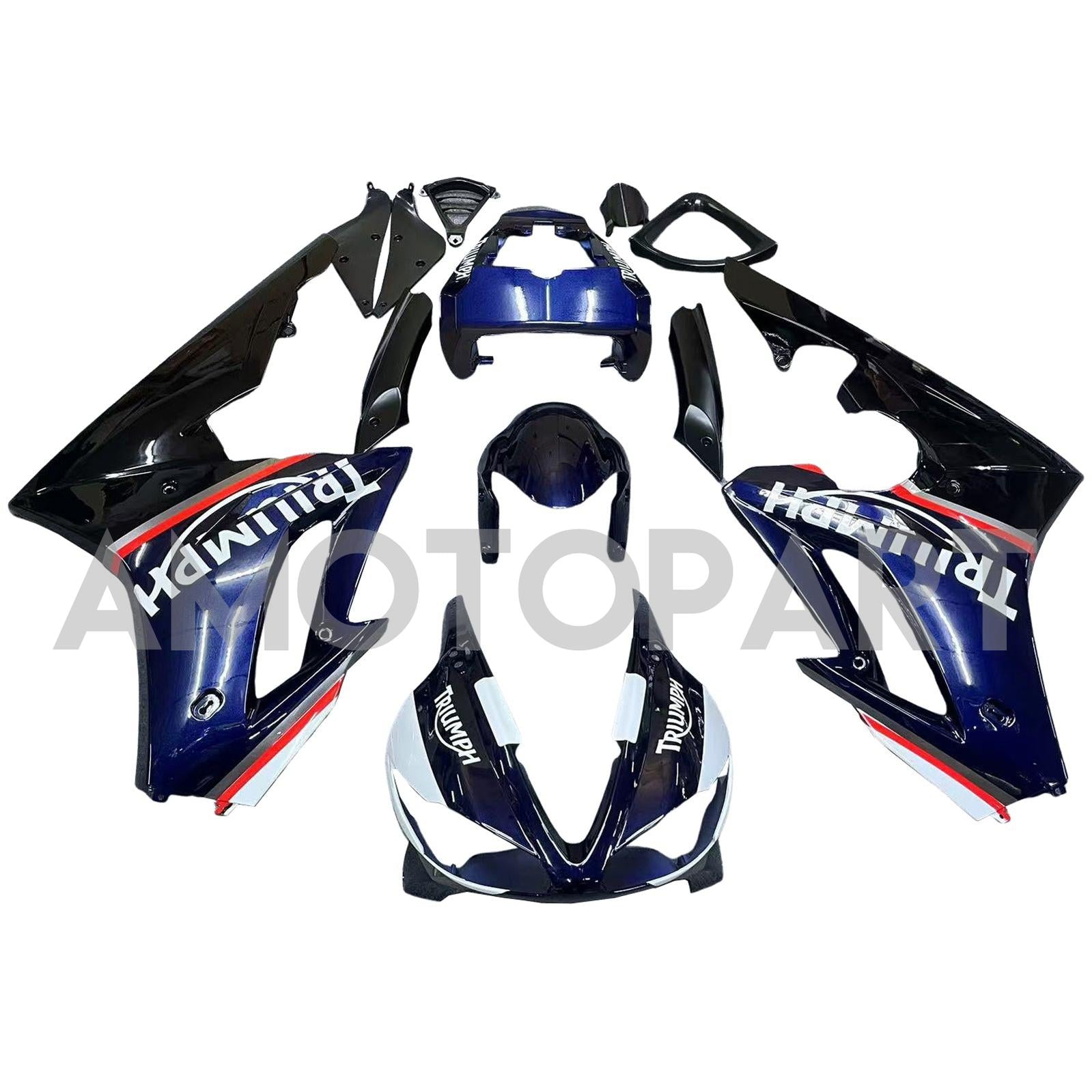 Amotopart 2009-2012 Triumph Daytona 675 Blue&Black Style2 Fairing Kit
