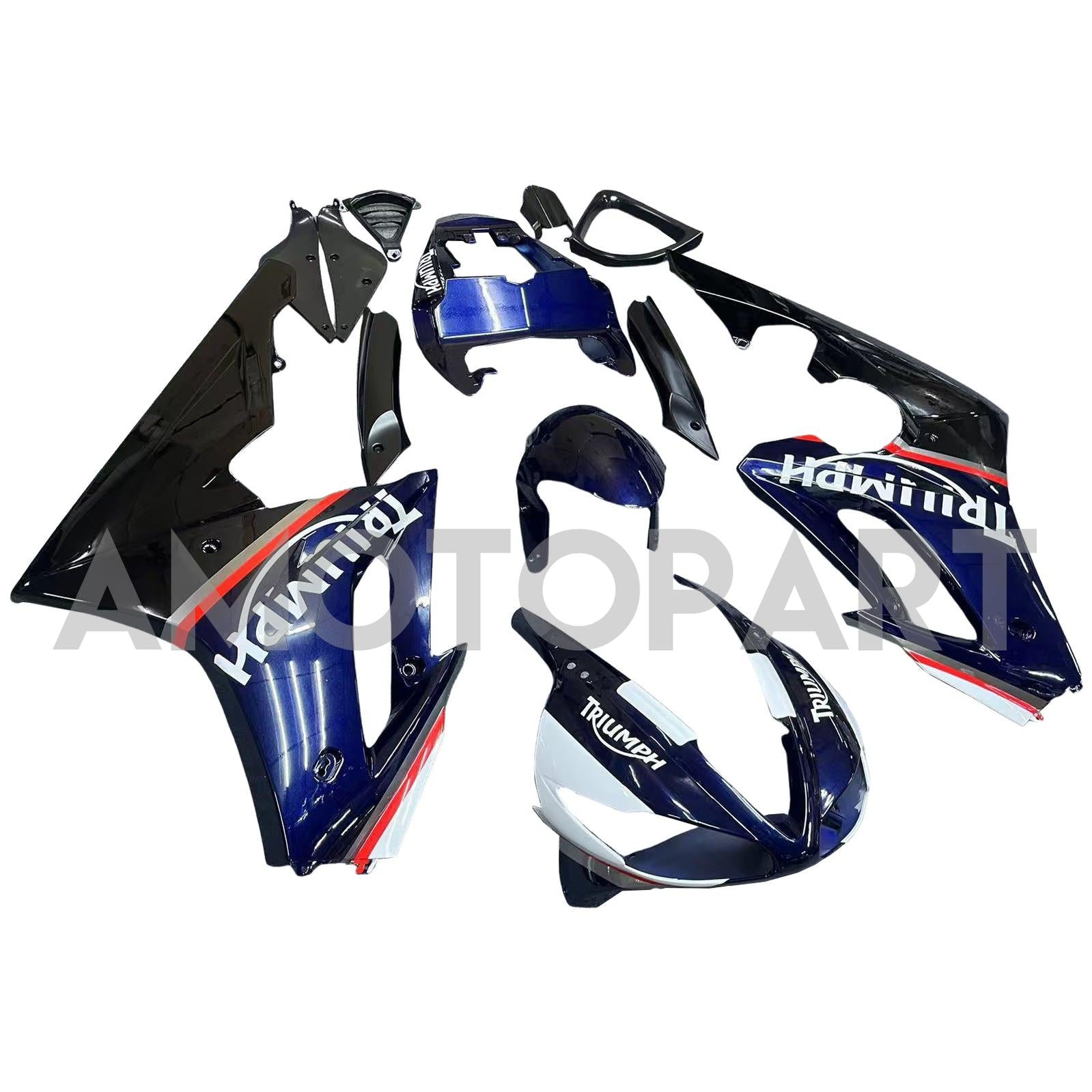 Amotopart 2009-2012 Triumph Daytona 675 Blue&Black Style2 Fairing Kit