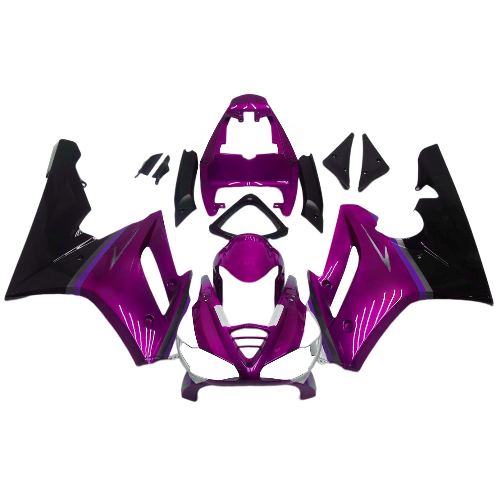 Amotopart 2009-2012 Triumph Daytona 675 Black&Purple Style1 Fairing Kit