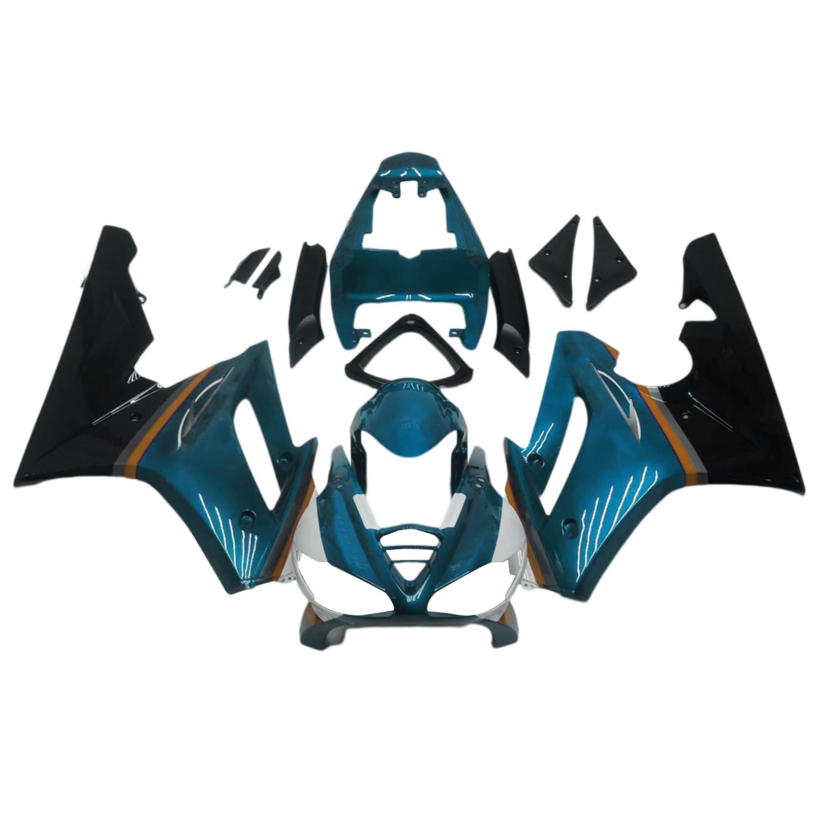 Amotopart 2009-2012 Triumph Daytona 675 Bleu&Kit de carénage noir Style3