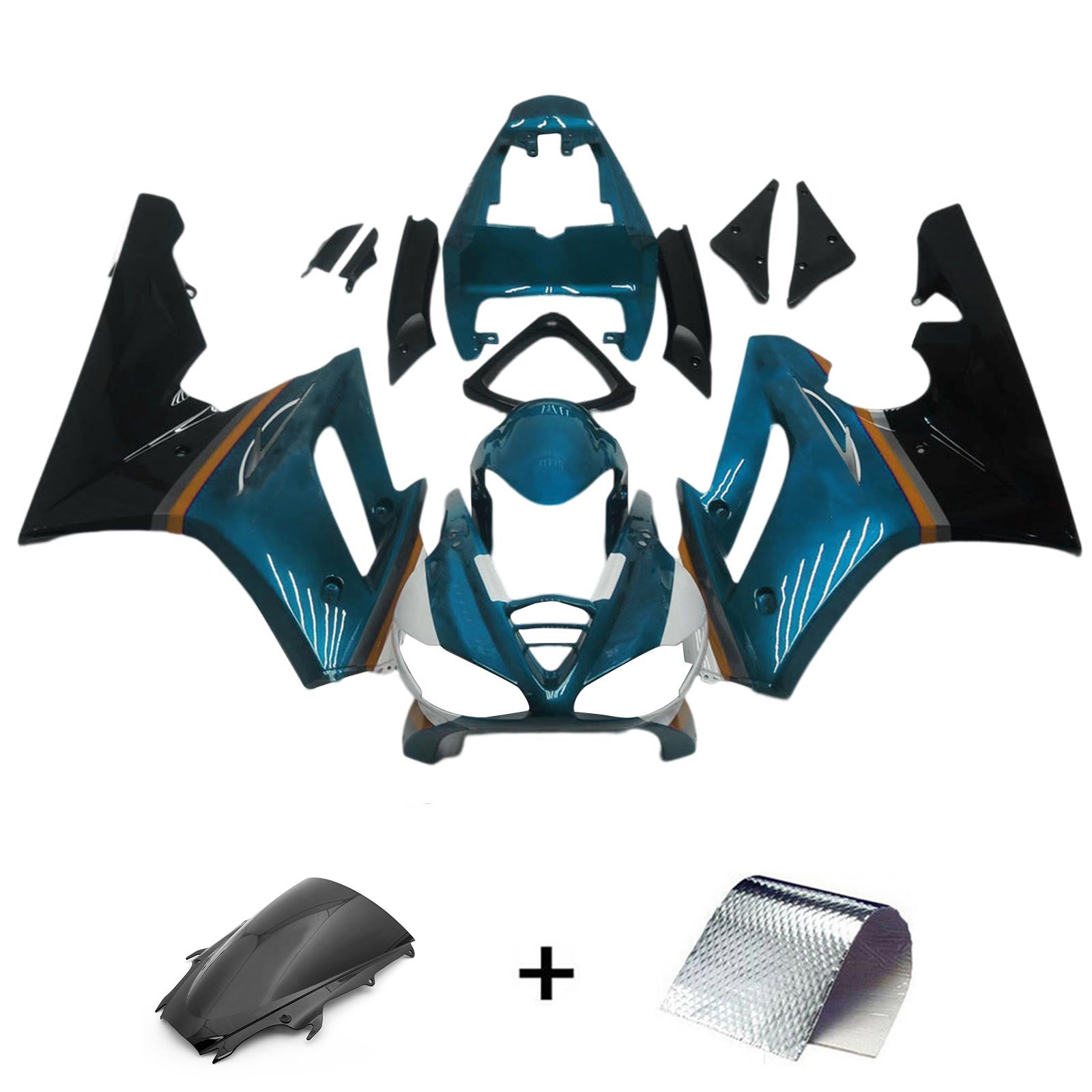 Amotopart 2009-2012 Triumph Daytona 675 Blau&Schwarzes Style3 Verkleidungsset